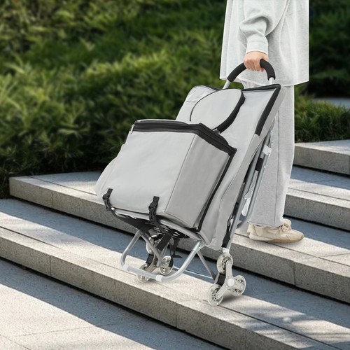 Portable Folding Wheeled Art Chair Cart Rolling Big Chair Cart With Storage NEW