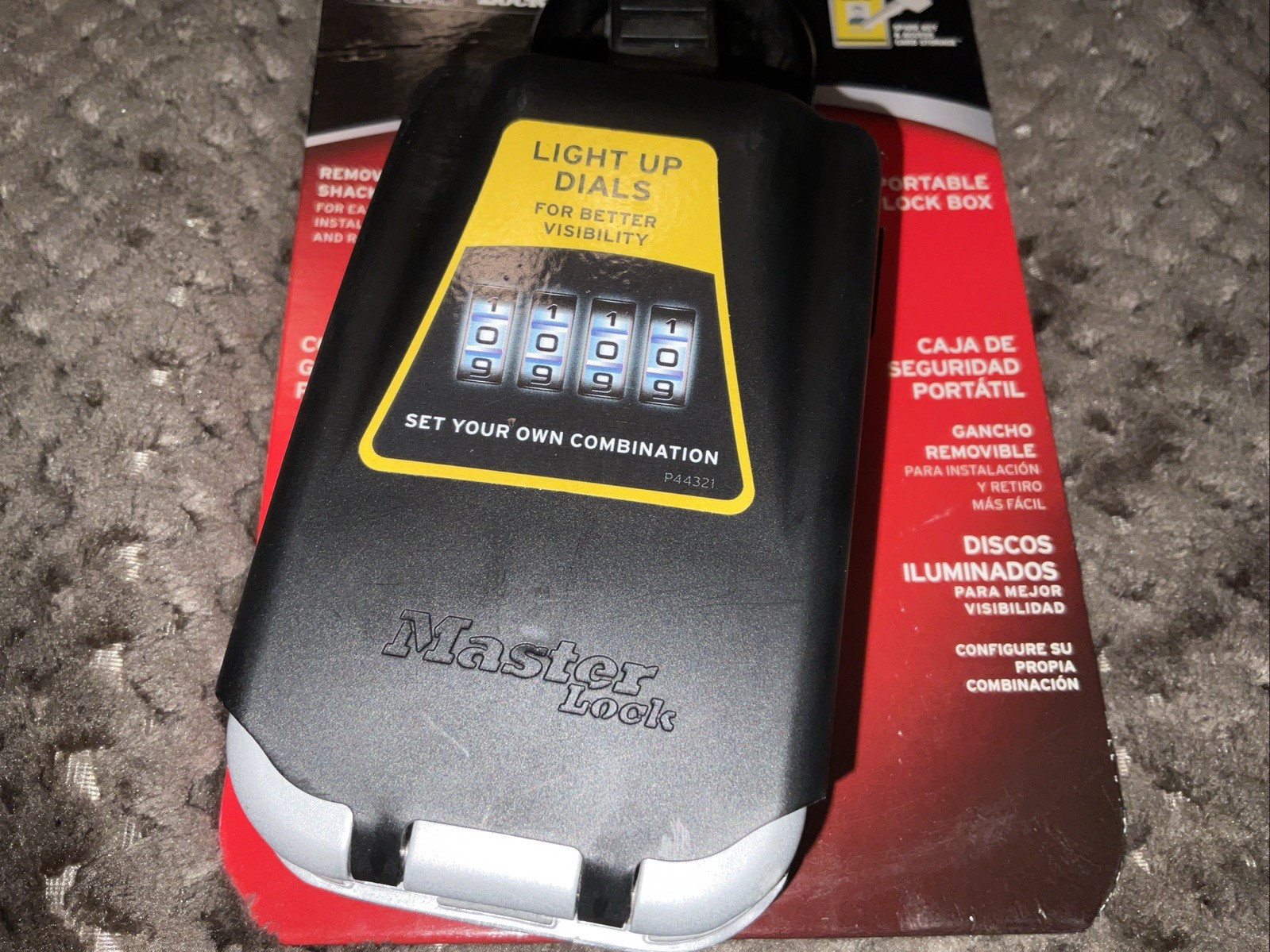 Master Lock Portable Lock Box *Light-Up Combination Dials* - Model 5424D