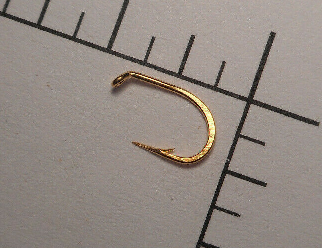 MUSTAD #11 FLY TYING/ TROUT EGG ROUND HOOKS 5X SHORT FORGED REV. GOLDPLATED 9526