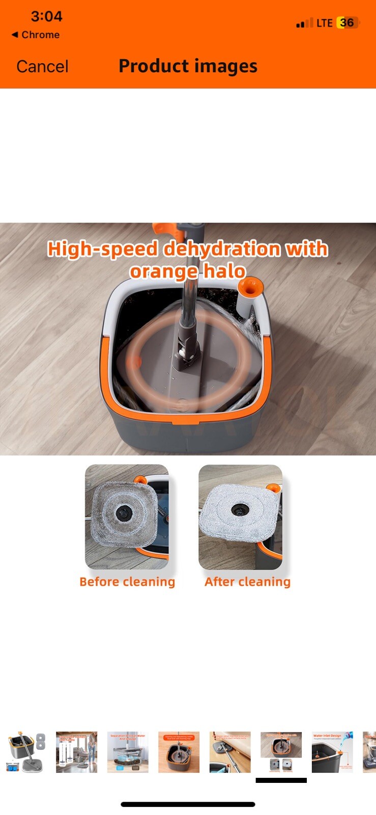 KZKR Spin Square Mop