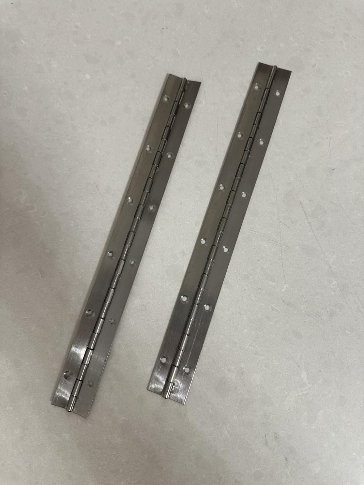 Pack 2Pcs Piano Hinge 12 Inch Stainless Steel Hinges with Holes 24 Screws Kit