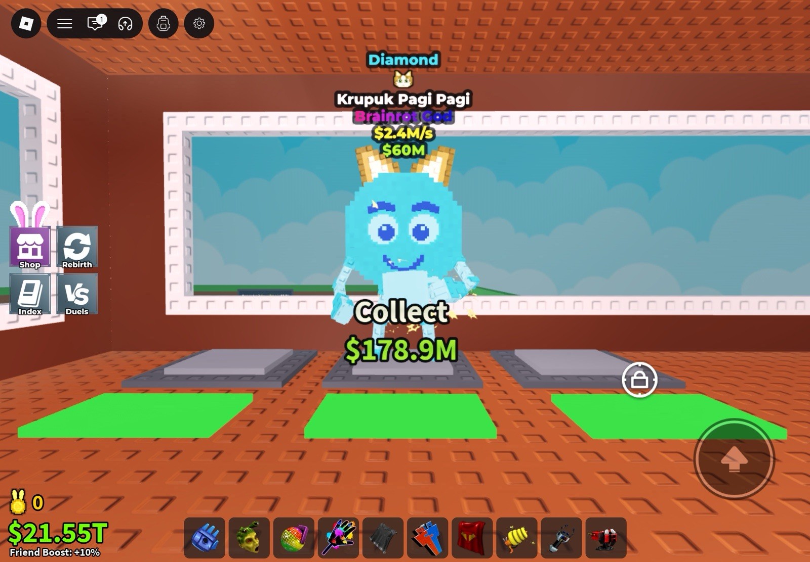 $2.4M/s Brainrot God Diamond Krupuk Pagi Pagi Game Item Asset Collectible
