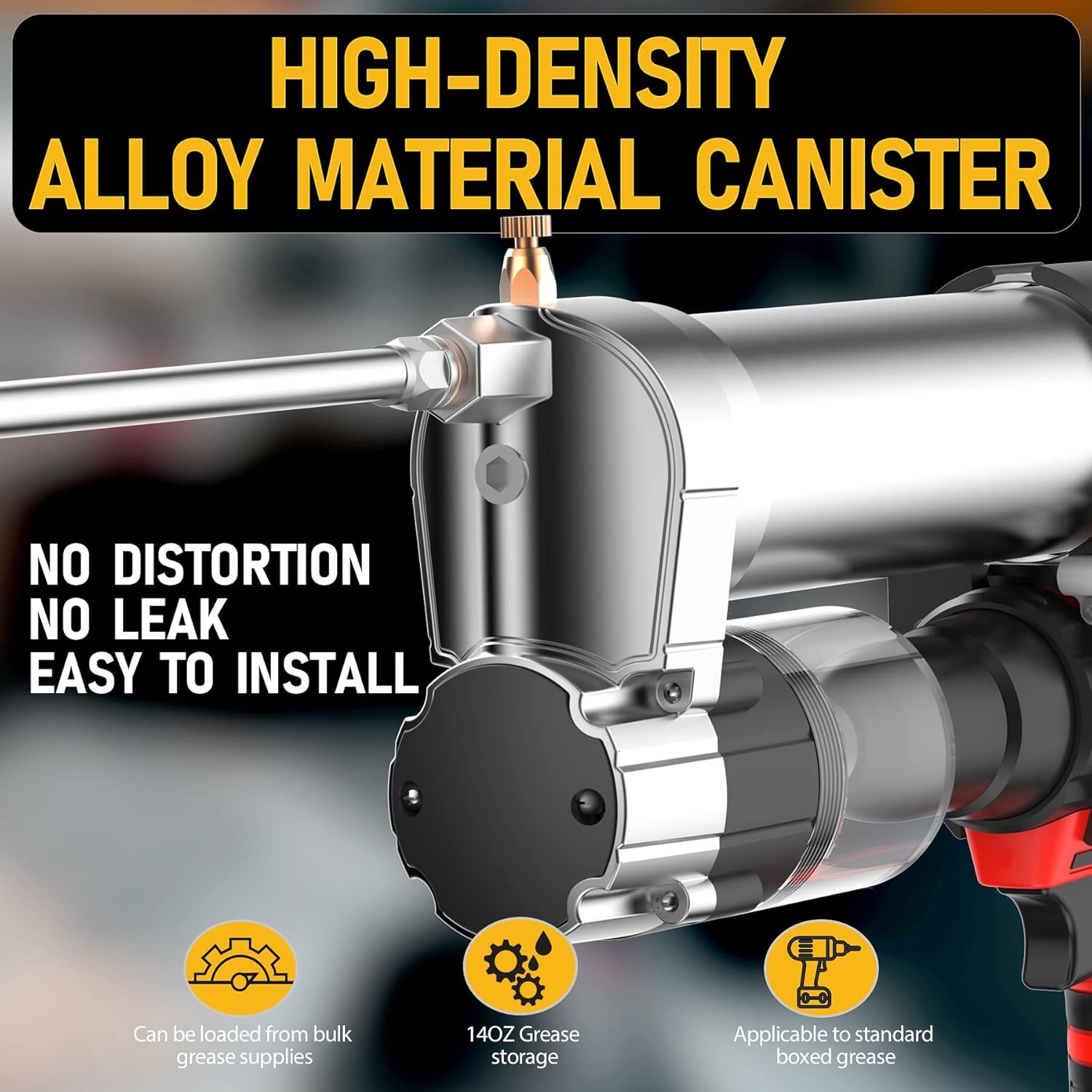 Electric Grease Gun Drill Adapter with 14 OZ Load,