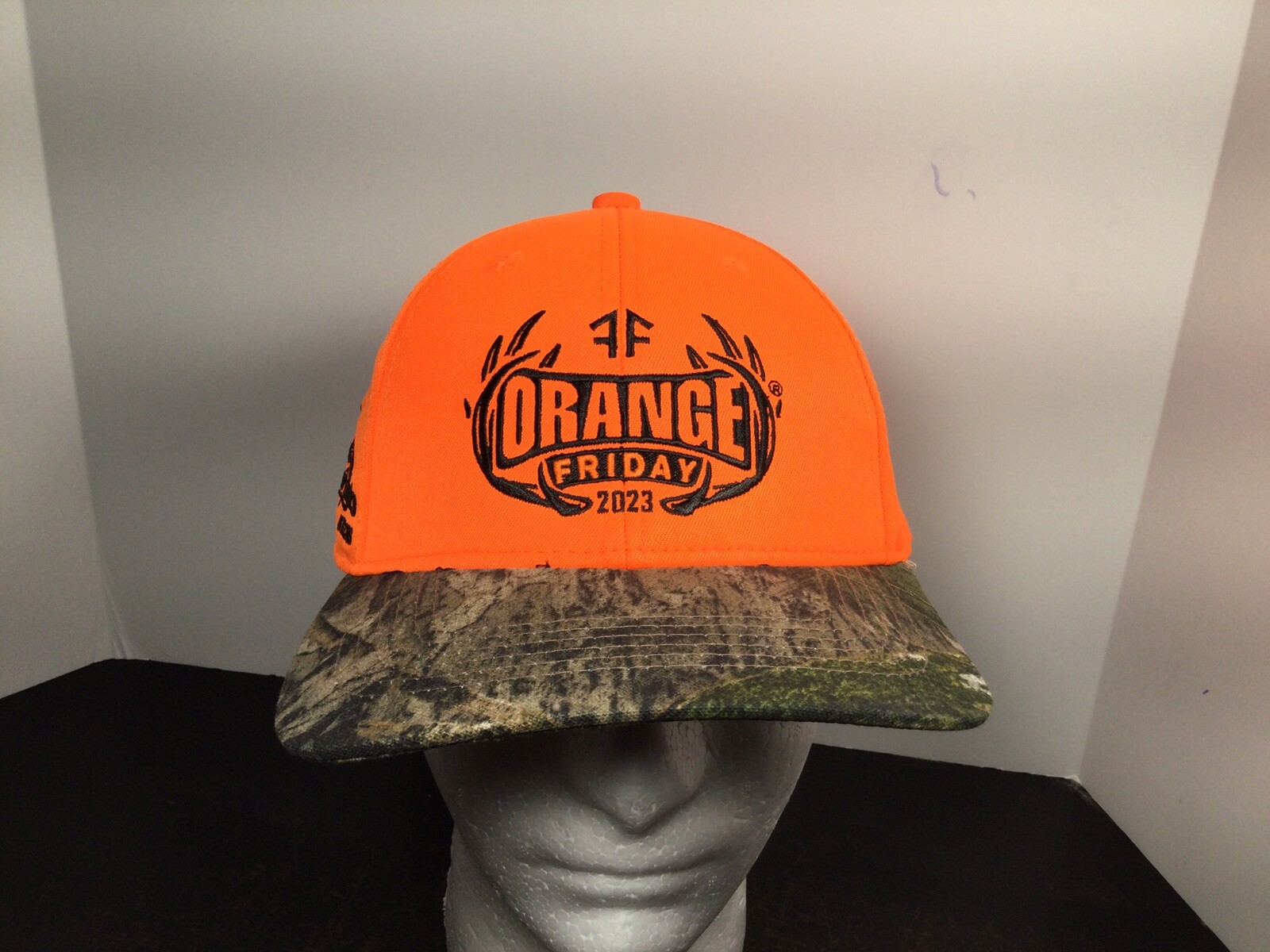 NWTs Fleet Farm Orange Friday 2022 Cap Hat Mossy Oak Camo Brim Blaze Hunting New