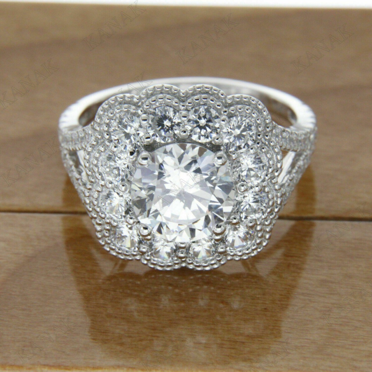 Lab-Created 2.30 Ct Round Cut White Diamond Wedding Ring 14K White Gold Plated
