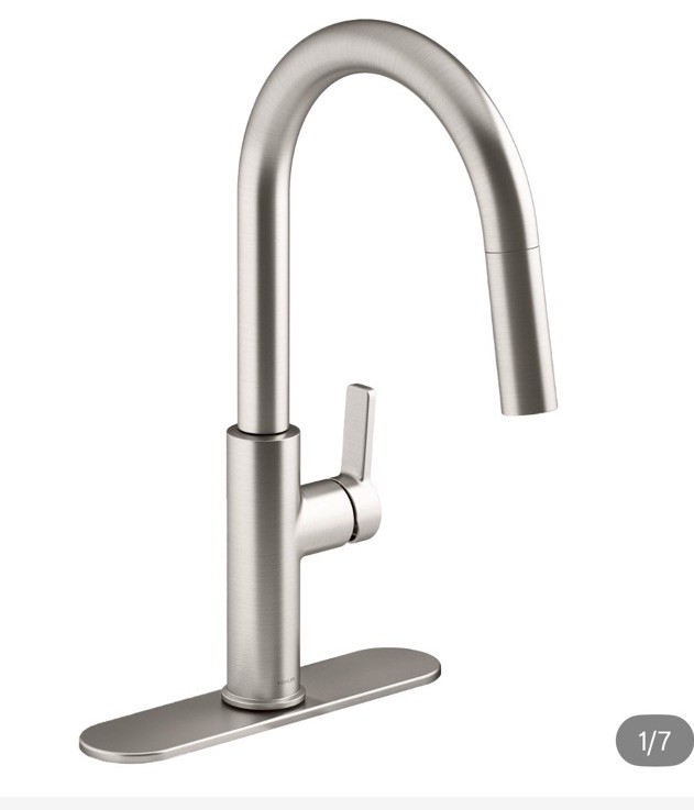 Kohler Rodean Pull-Down Kitchen Sink Faucet Lacquer Vibrant Stainless Finish