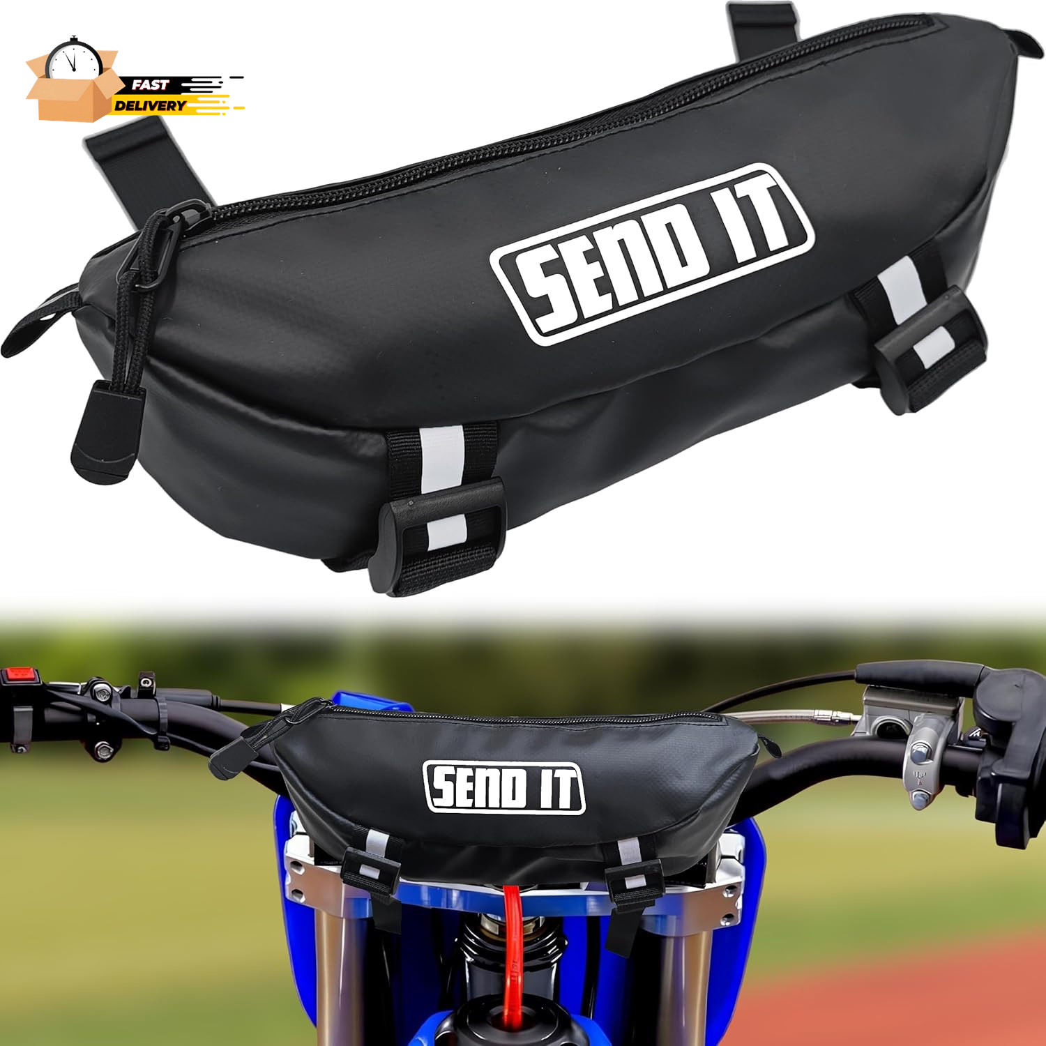 Waterproof Dirtbike Handlebar Bag | Compact Motorcycle Handle Bar Storage Pouch