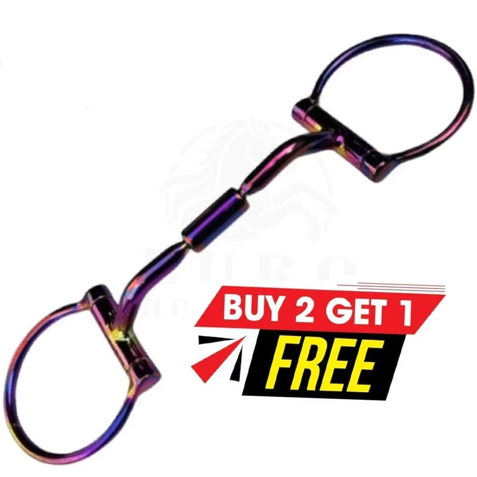 Multicolor Horse  Bit Barrel Myler Roller Mouth Western D Ring Bit All Sizes