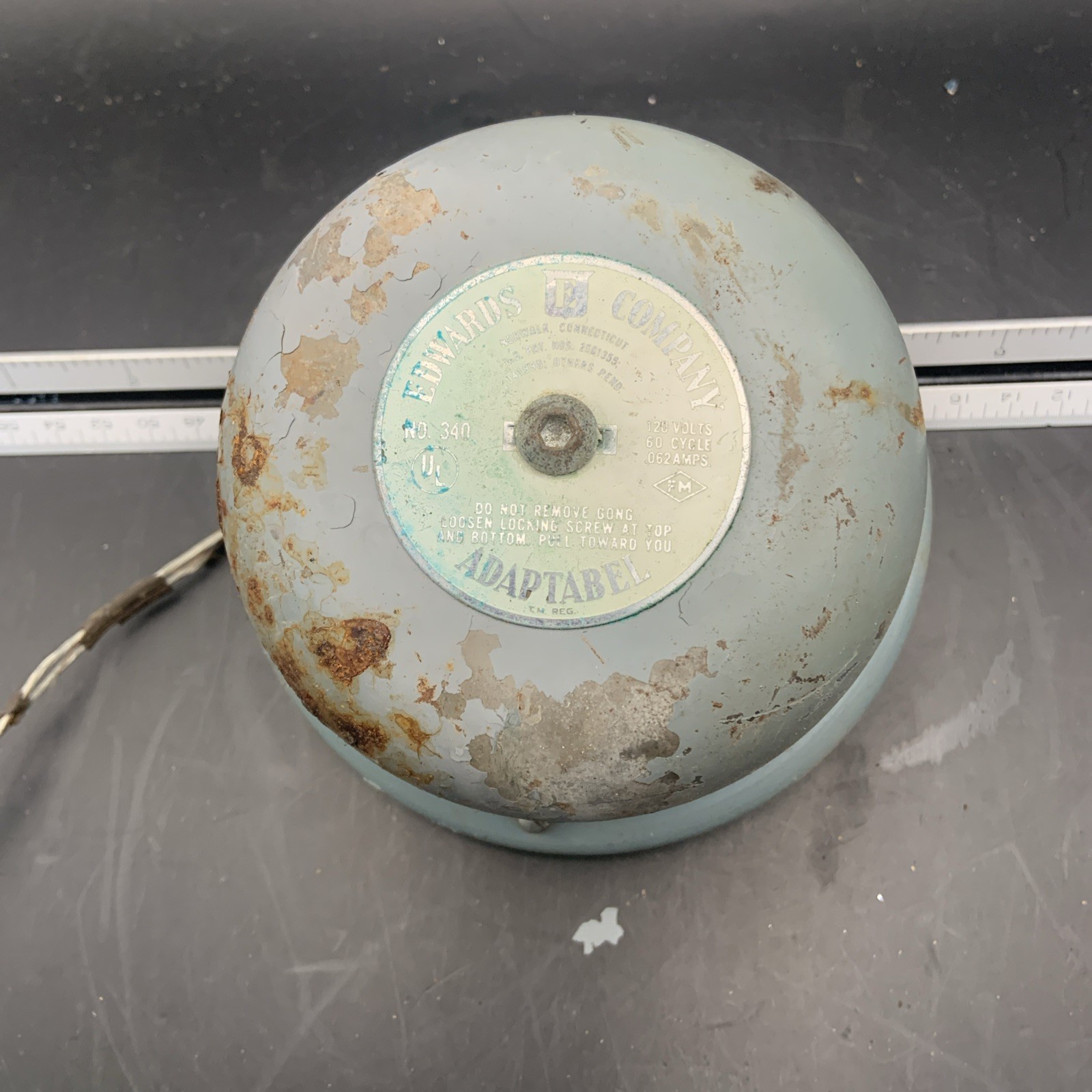 Vintage Edwards Company No. 340 Adaptabel 5" Alarm Bell .036 Amps