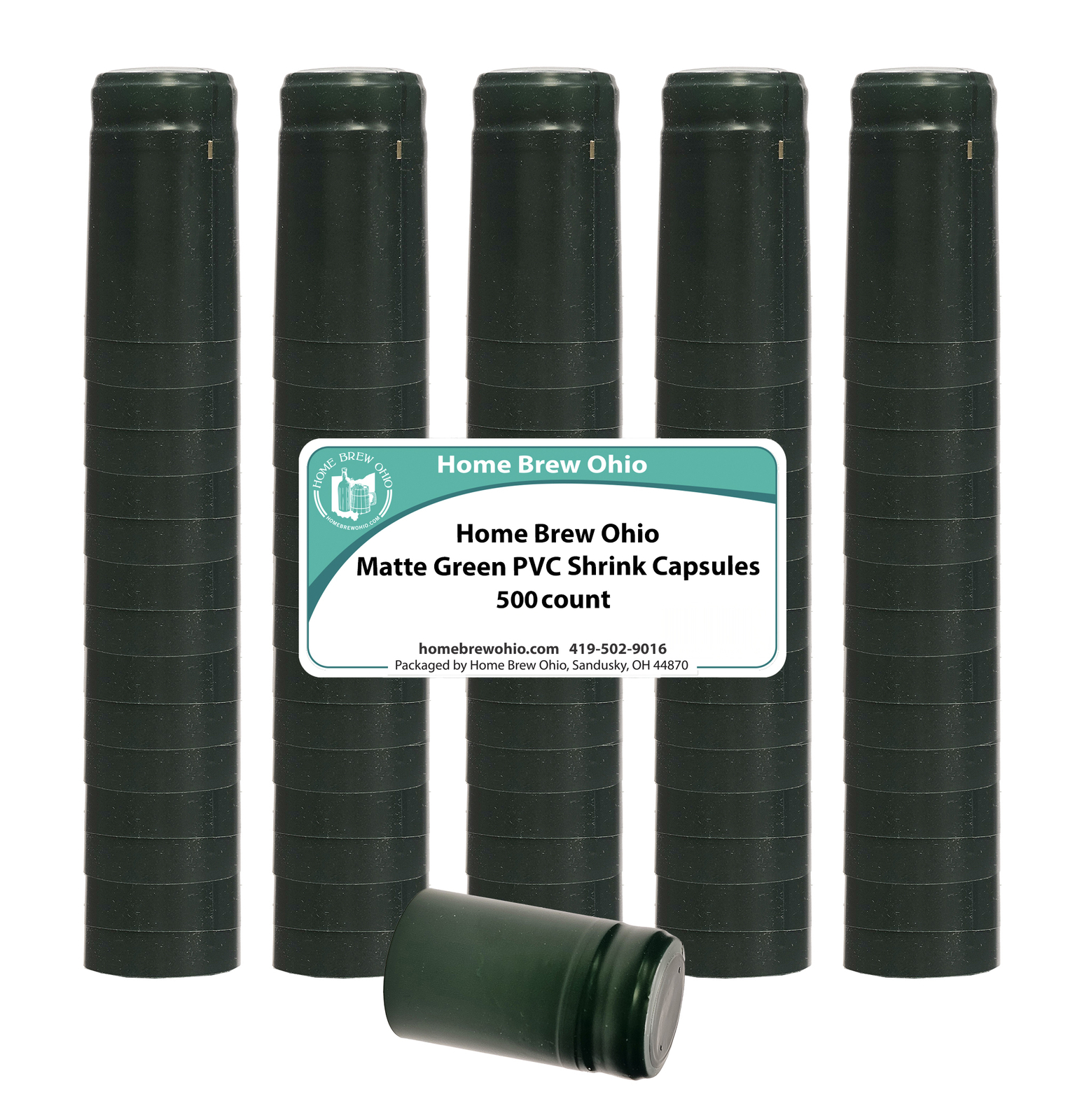 Green PVC Shrink Capsules-500 Count