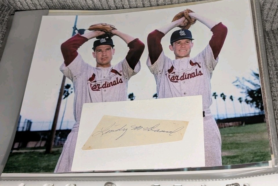 Lindy McDaniel St. Louis Cardinals Signed Cut With 8x10 Photo W/Our COA