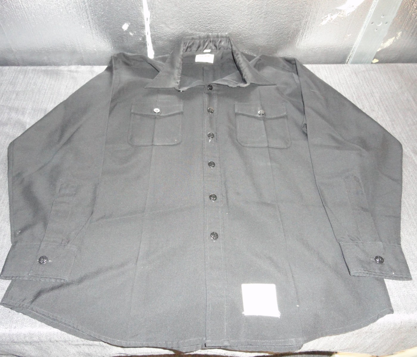 19080s USN U.S. NAVY BLACK SERVICE DRESS UNIFORM  SHIRT W/ RANK 18X35