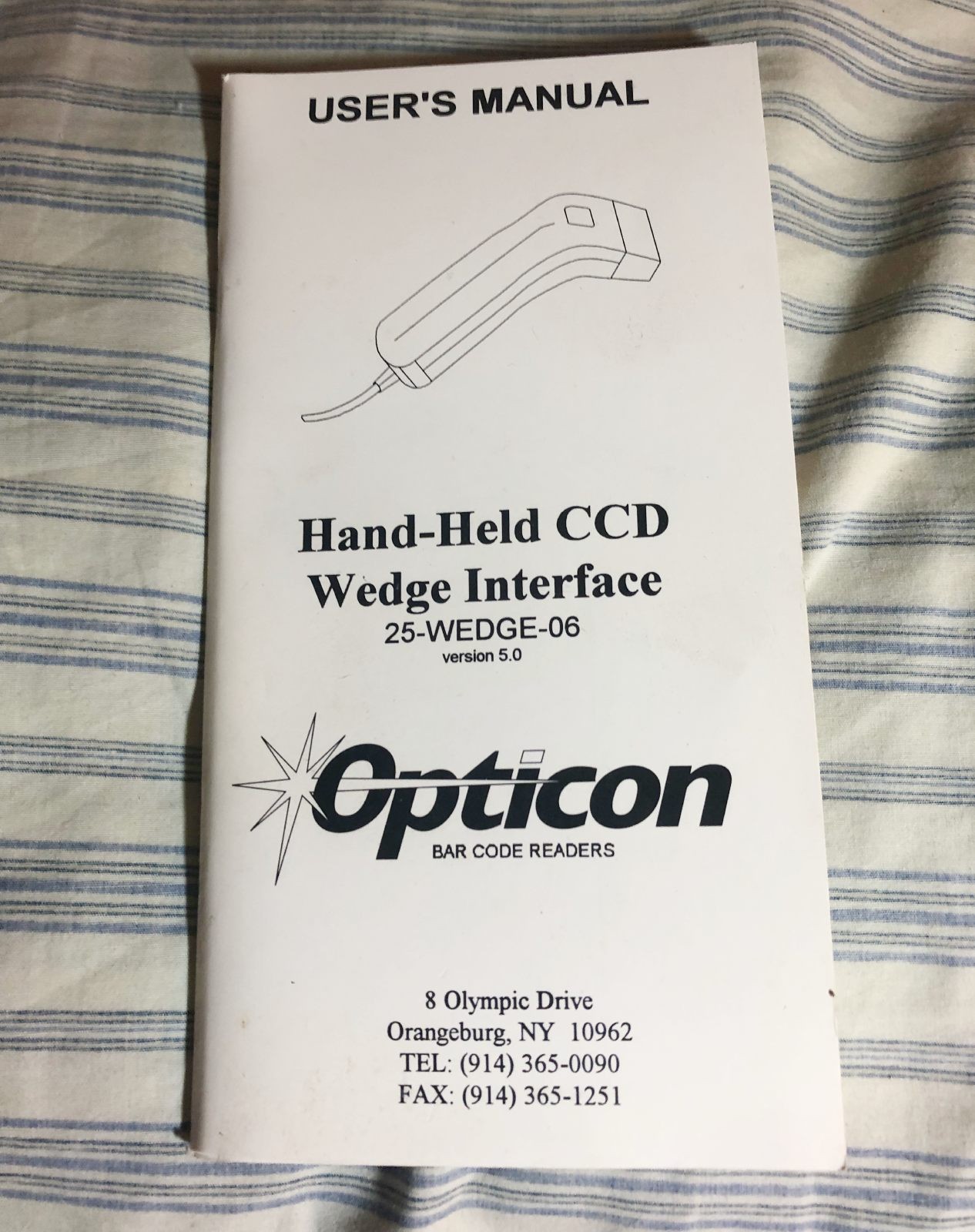 Opticon Hand-Held CCD Wedge Interface 25-WEDGE-06 Ver 5.0 Barcode Scanner Reader