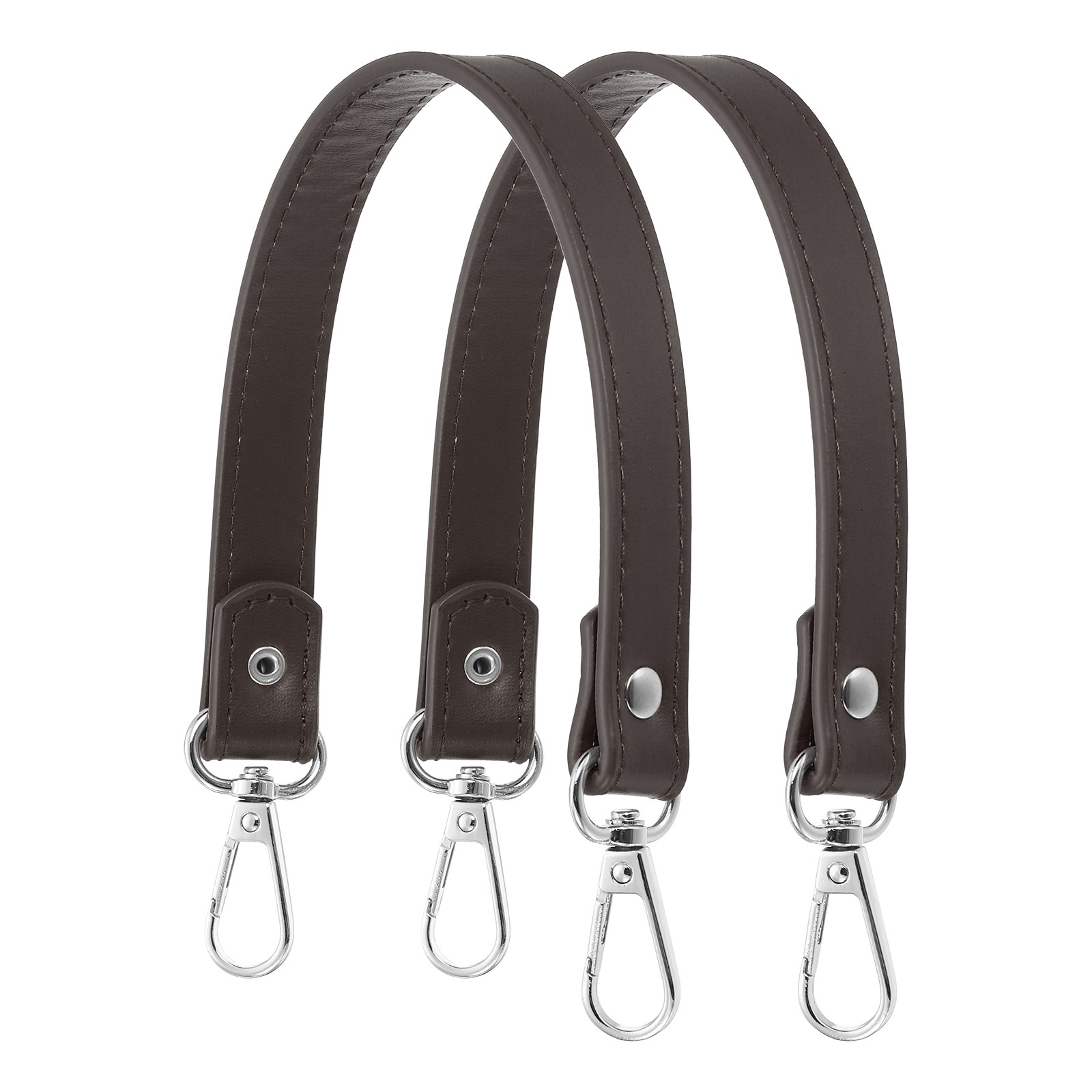 2 Pack 14" Leather Purse Strap Replacement Gold Buckle for Handbag Dark Brown