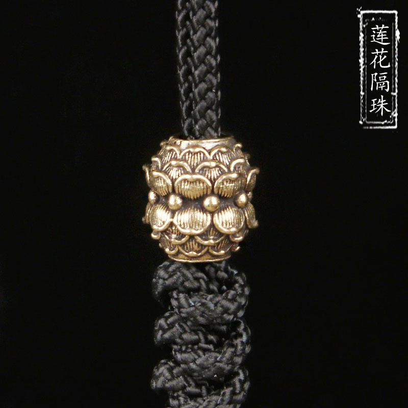 Brass Lotus Barrel Bead Outdoor Knife Pendant Edc Umbrella Rope Pendant Pendant