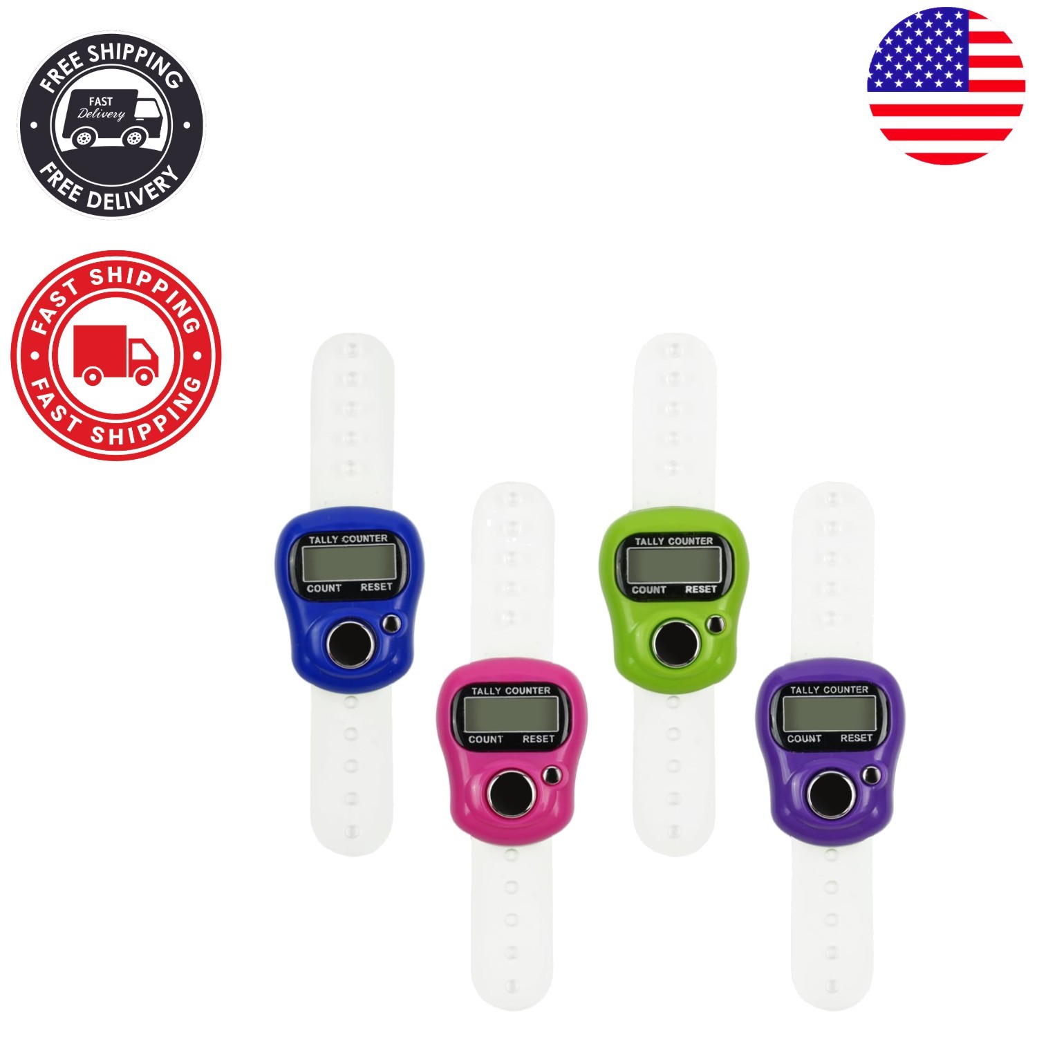 4 PCS Electronic Tally Counter - LCD Display & Resettable Clicker for Sports