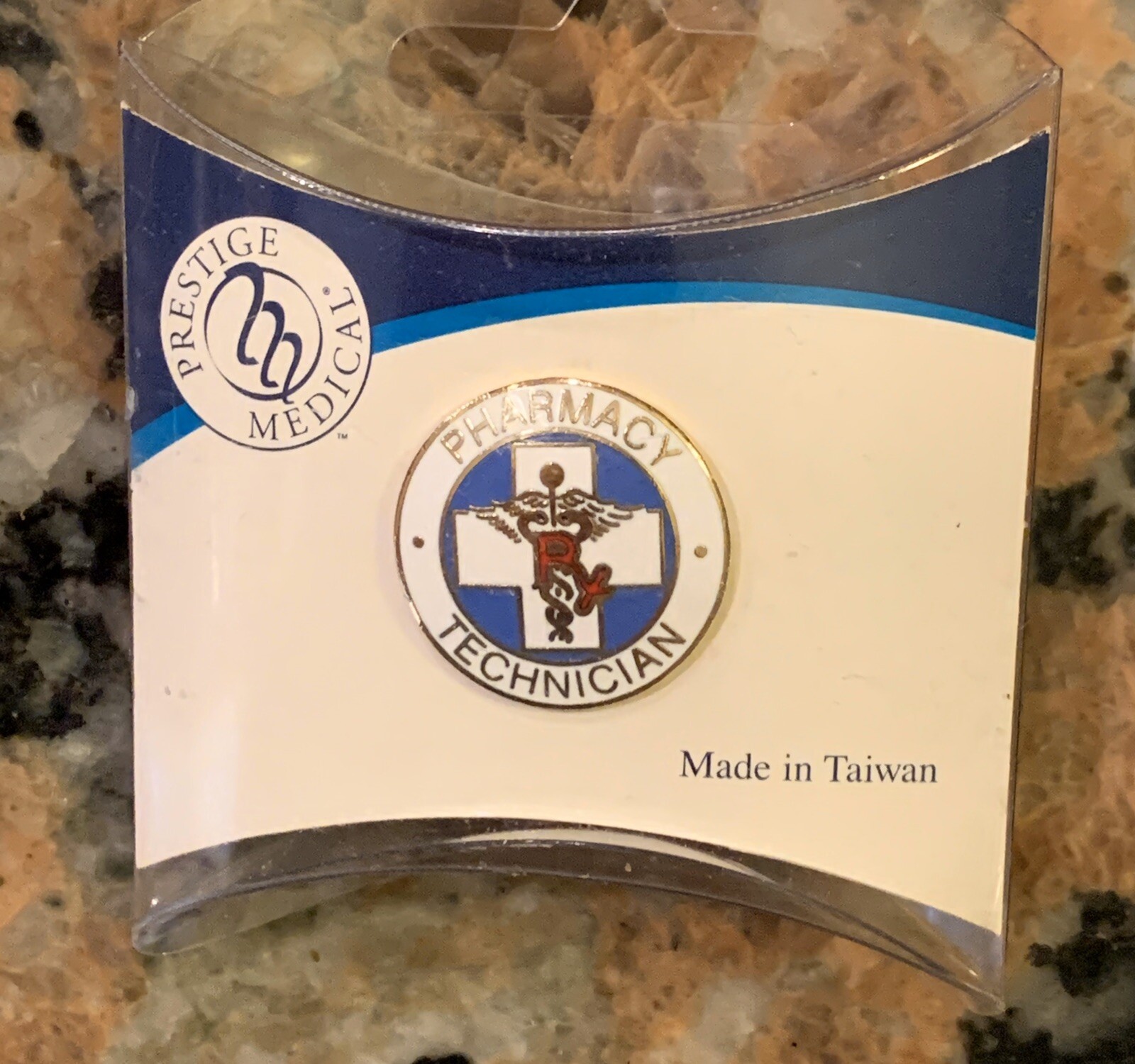1980’s Pharmacy Tech  Pin Taiwan 1 Inch NOS