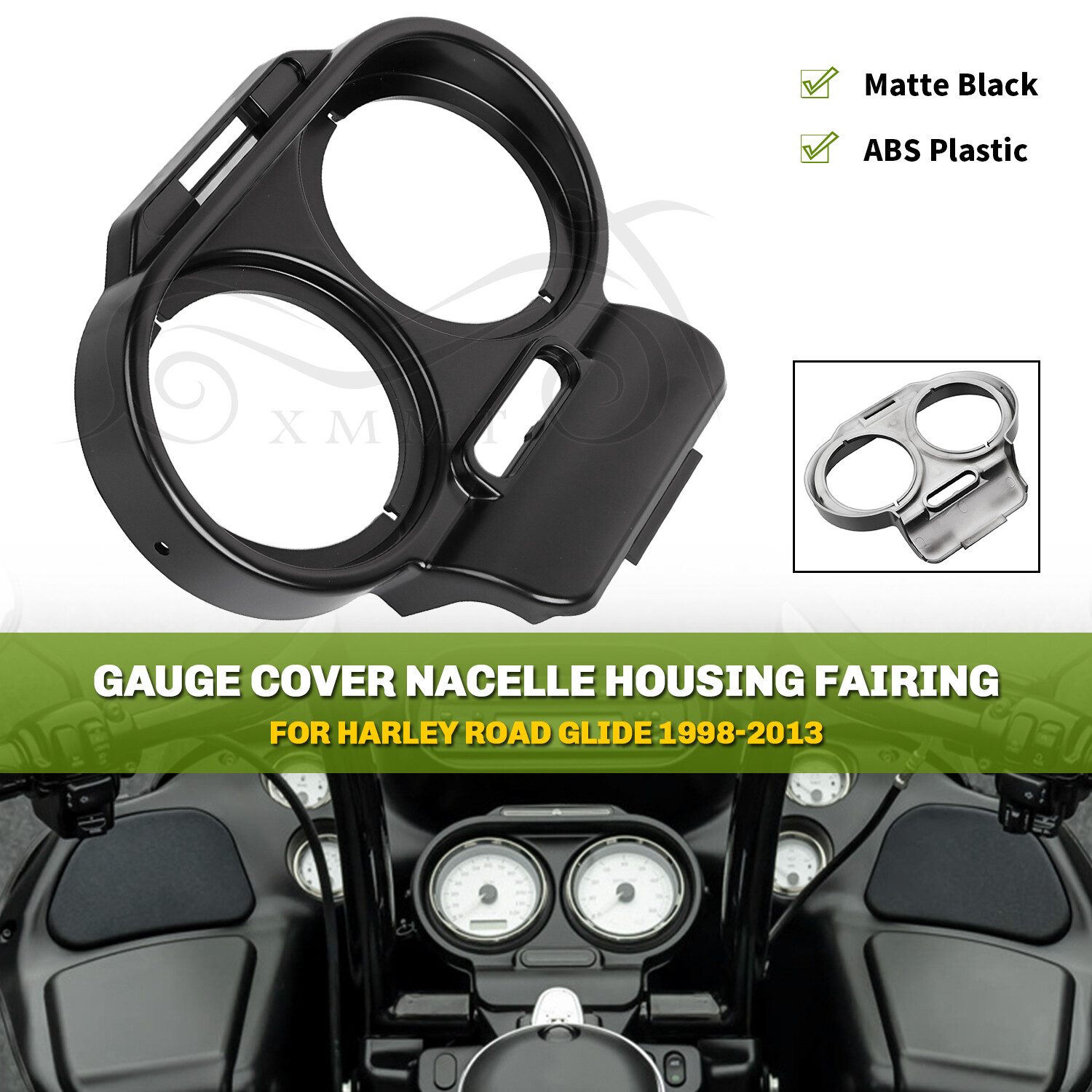 Matte Black Gauge Cover Nacelle Fairing For Harley Road Glide FLTRX EFI FLTRI