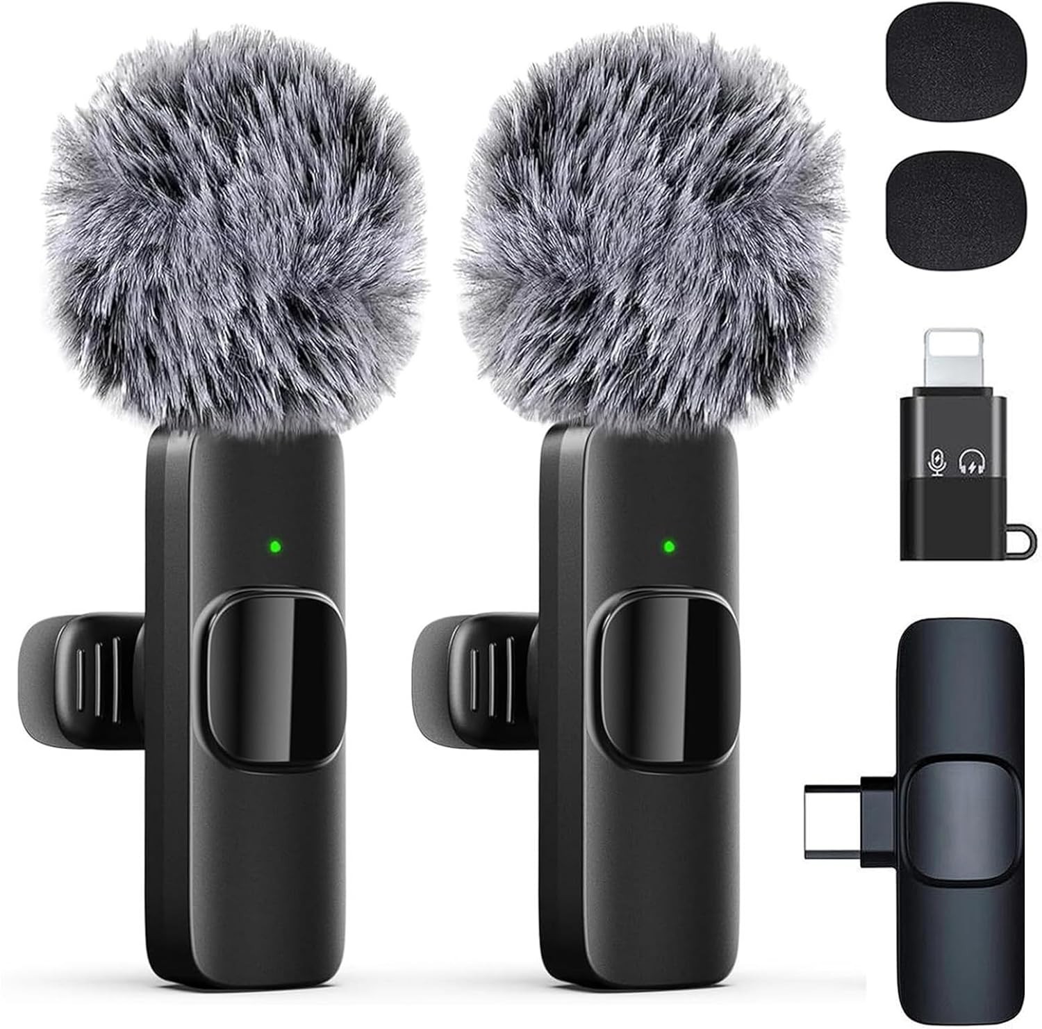 2 Microfono Pequeño Mini Inalambrico Para Celular Android Tipo C Reduccion Ruido