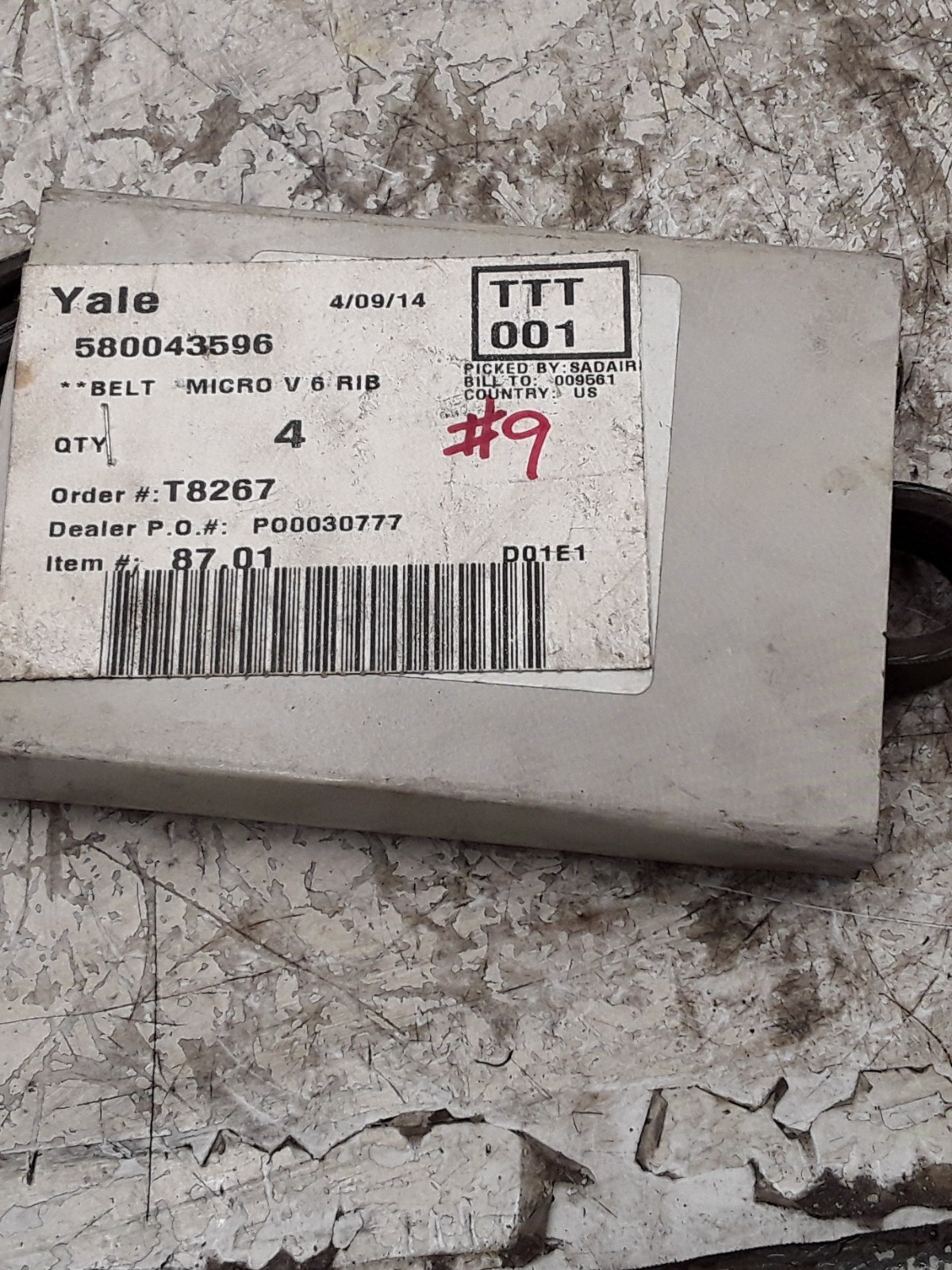 Yale 580043596 Belt Micro V 6 RIB