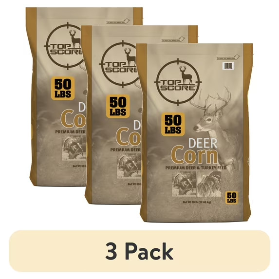 (3 pack) Manna Pro Deer Corn - Deer and Turkey Feed 50Lb
