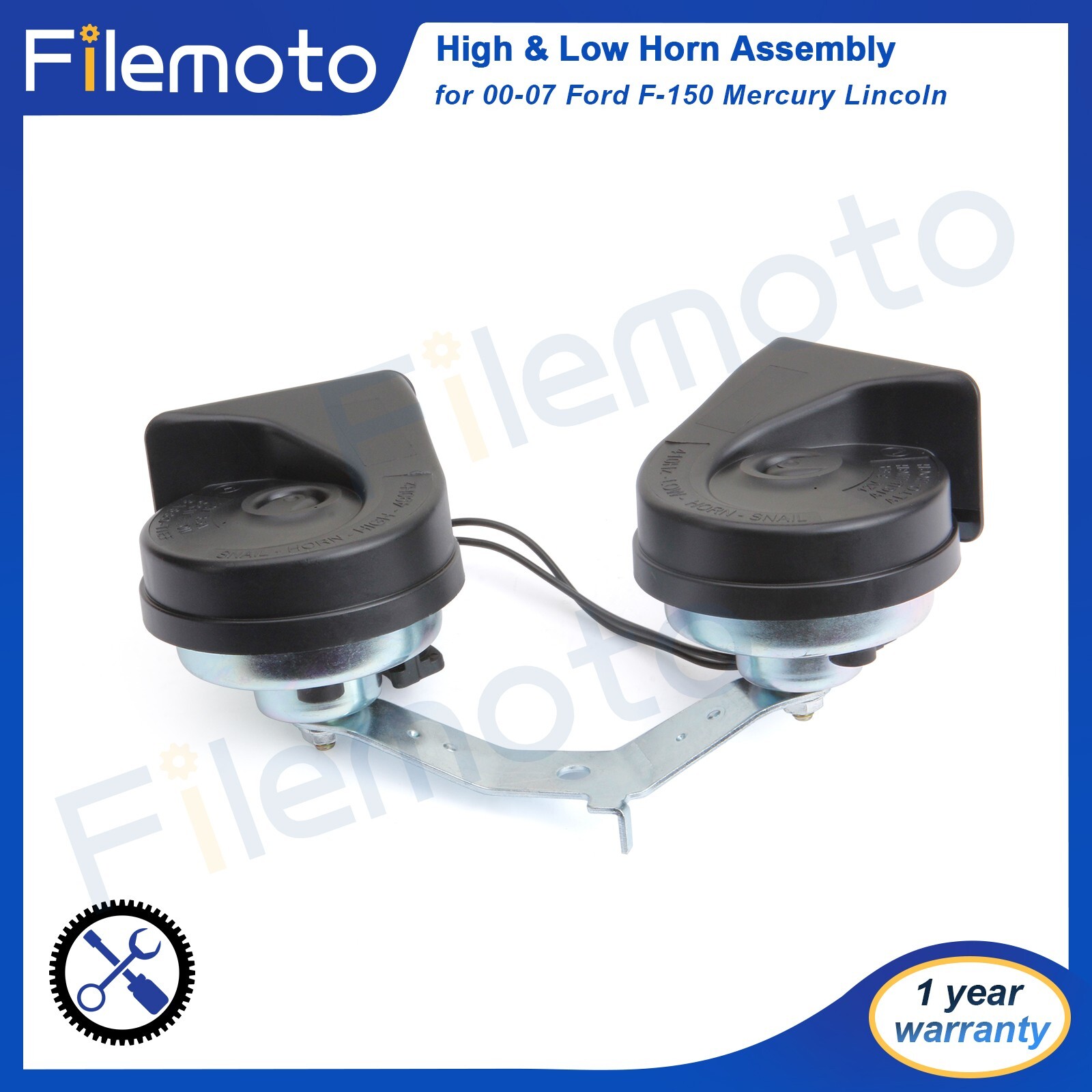 For 00-07 Ford F-150 Mercury Lincoln High & Low Pitch Horn Assembly 4L3Z-13832-A