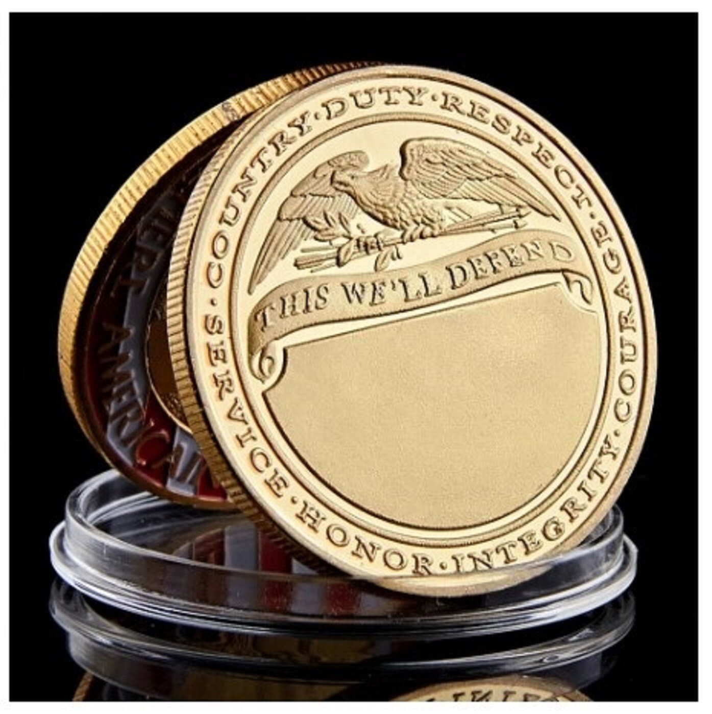 US Army Sniper One Shot One Kill Challenge Coin with Case
