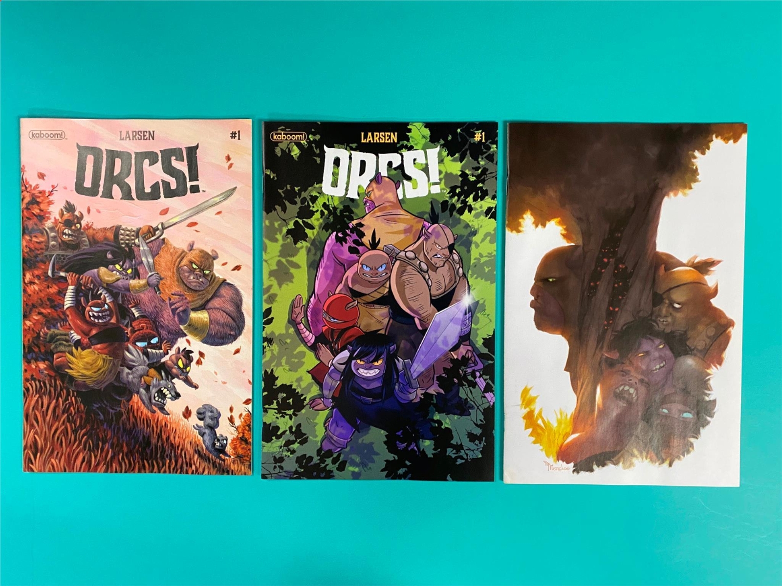 3x ORCS # 1 Comic ~VARIANT A B C/1:10 ~ 2021 ~ LARSEN ~ BOOM ~ NM/UNREAD