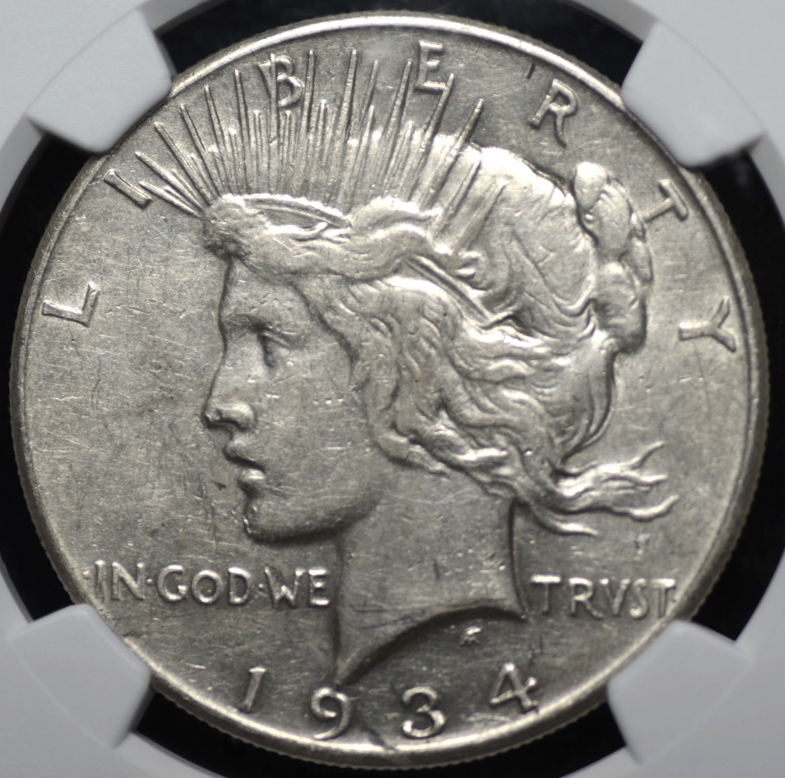 1934 S PEACE DOLLAR NGC AU 50