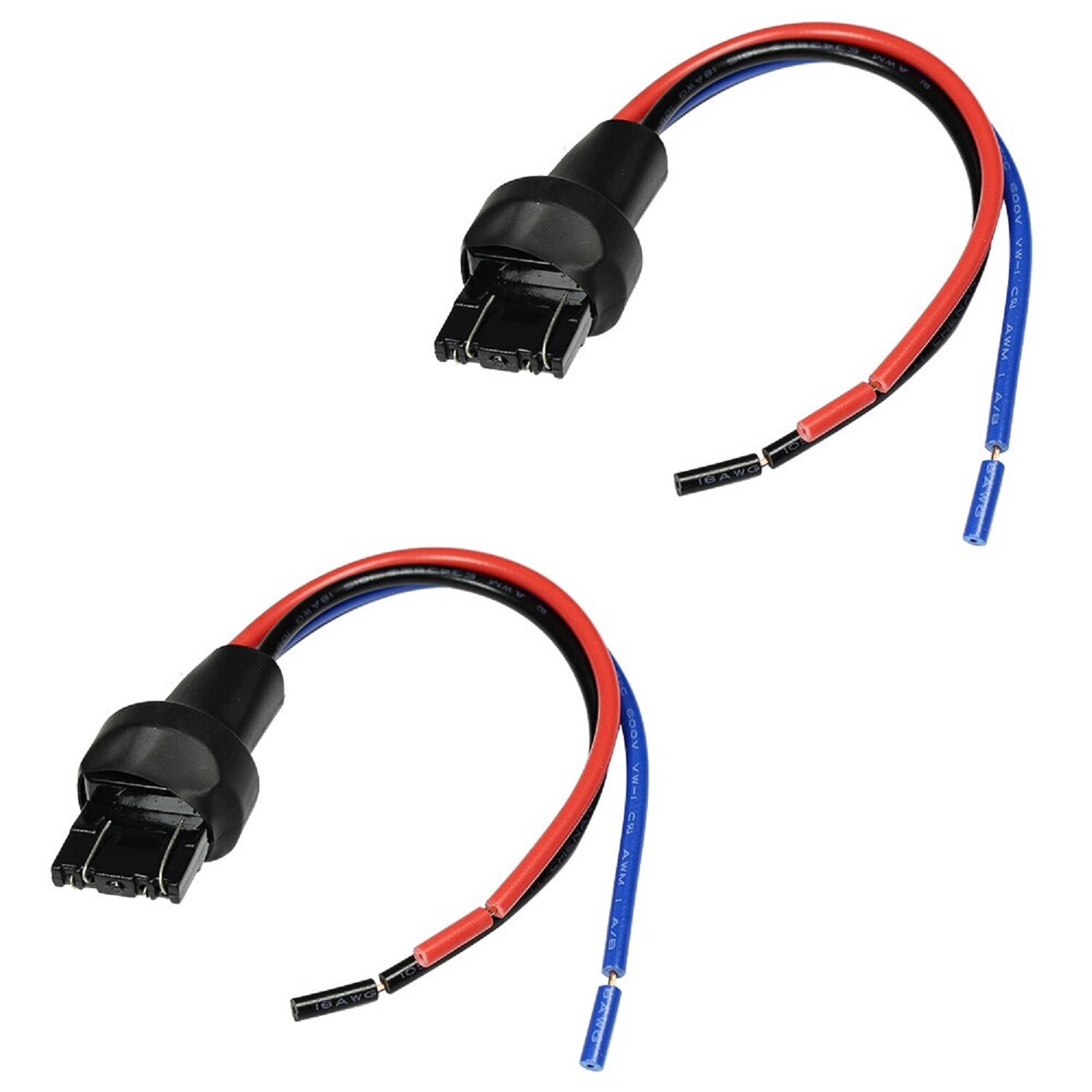 Pigtail Wire Male Socket 7440 T20 Two Harness Cable Back Up Reverse Light Plug