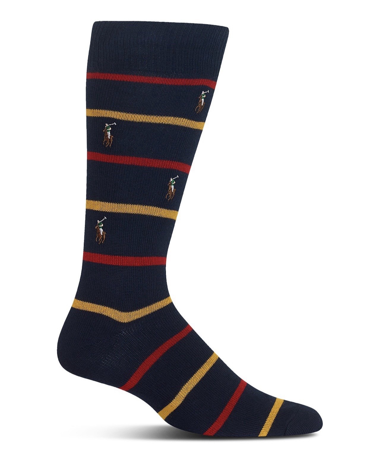 POLO RALPH LAUREN Men's Stripe Embroidered Logo Trouser Socks, Navy