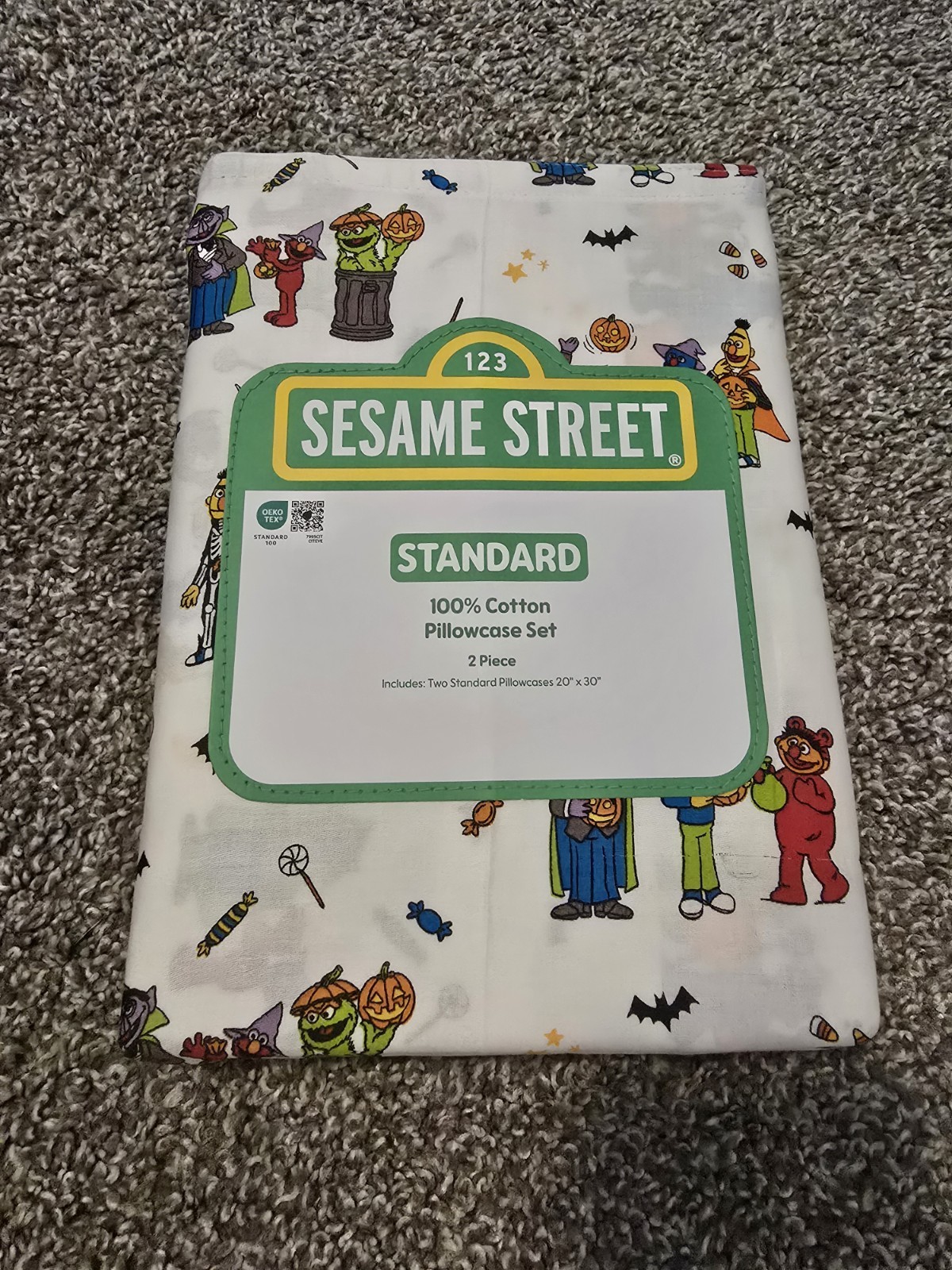 Sesame Street Halloween  Pillowcase Set Of Two New