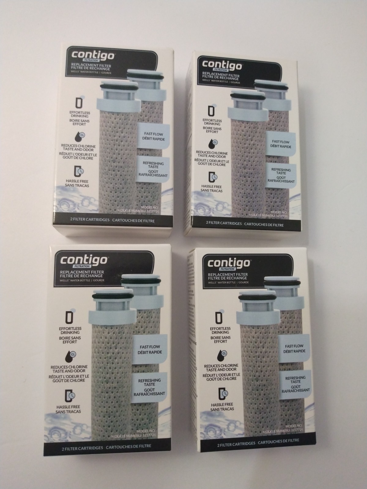 Contigo Replacement Filter  for Wells Water Bottle 4 Pack NEW 1217724