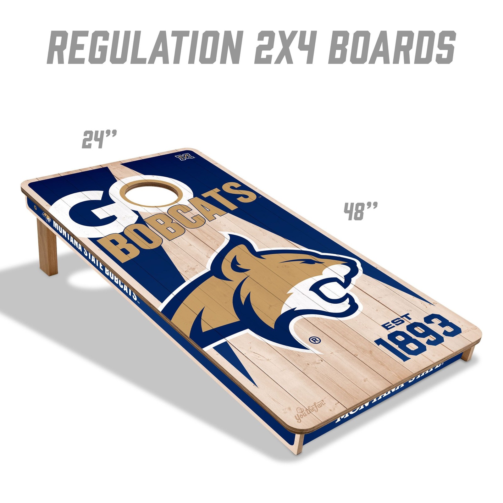 2x4 Cornhole Boards Montana State Bobcats Pro Regulation Size Foldable Legs