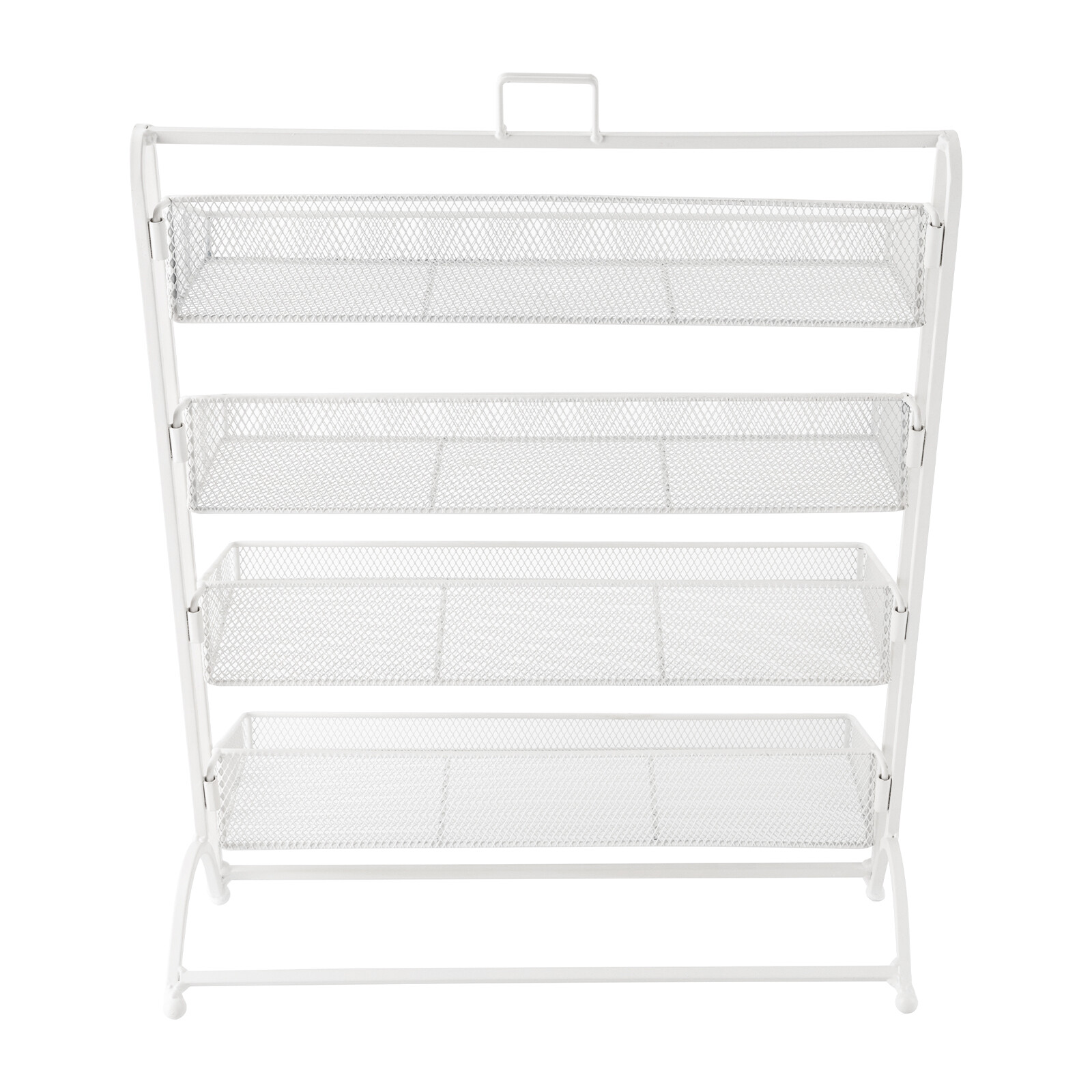 4 Tiers White Retail Store Candy Display Rack Shelving Snack Storage Organizers