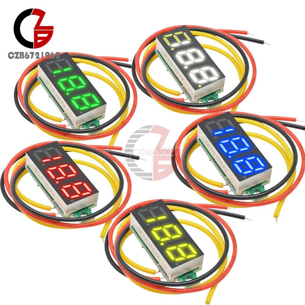 10PCS Mini DC0-100V 0.28Inch 3-Digital Voltmeter LED Voltage Panel Meter 3 Wire