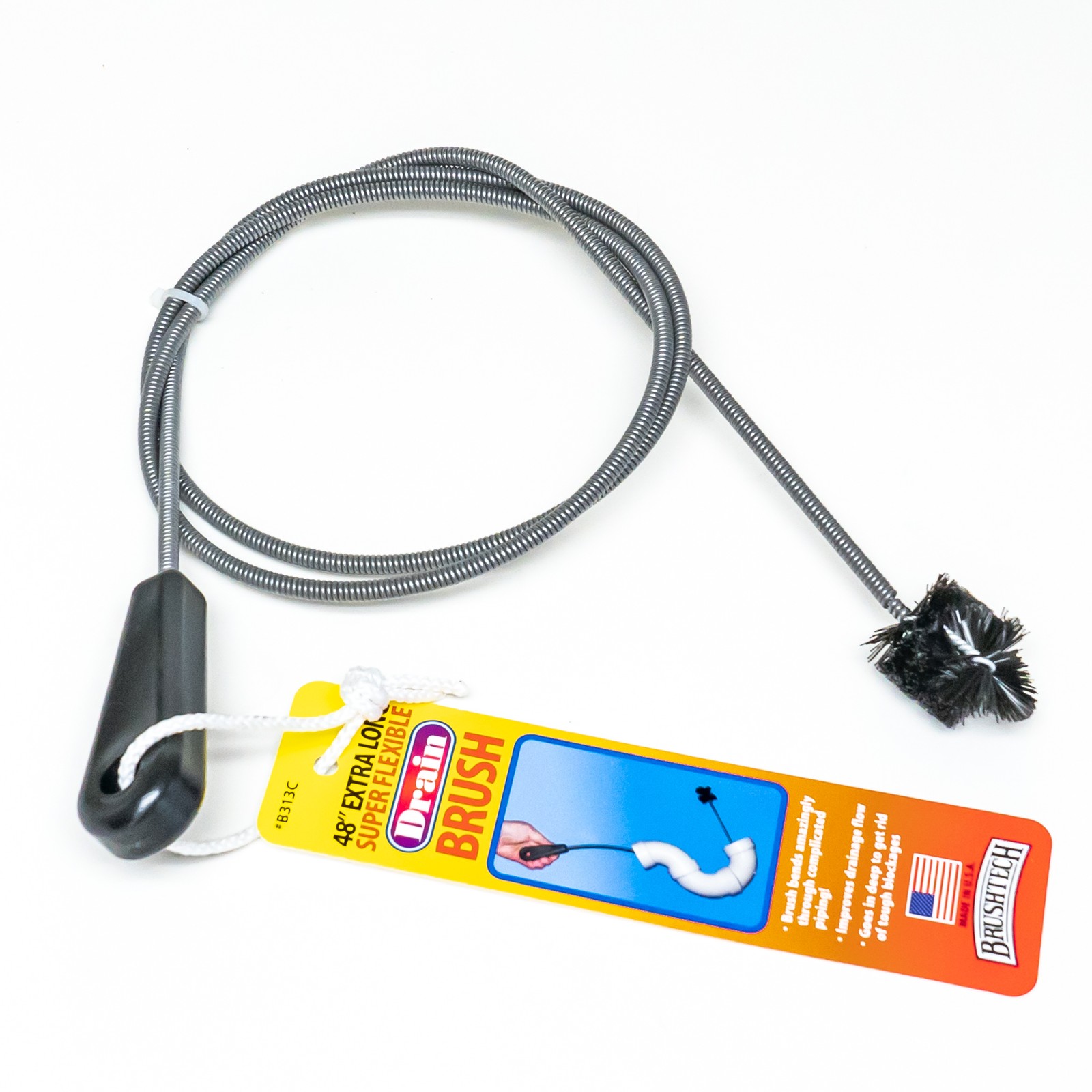 Drain Brush Snake 48" Super Flexible Brushtech B313C