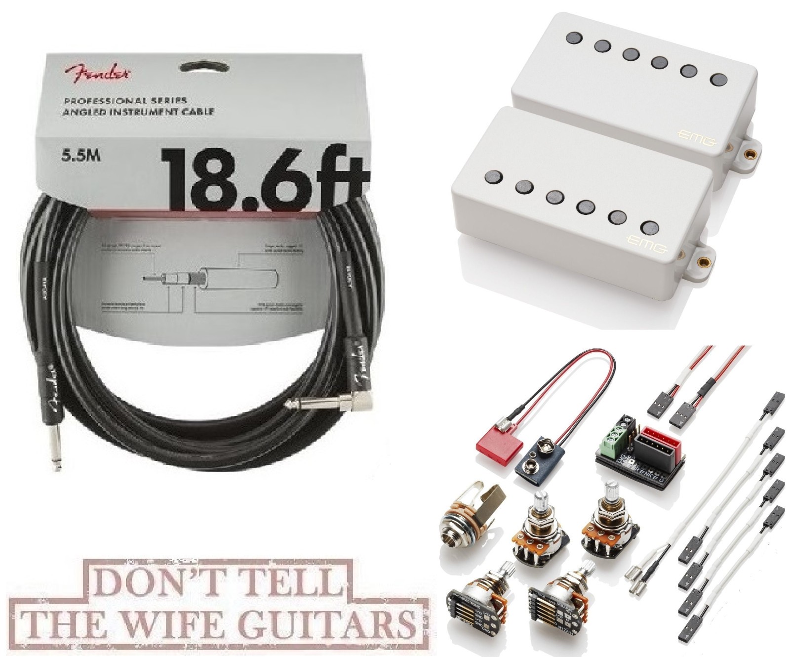 EMG Richie Faulkner Falcons F-RF Set White Floyd Spaced Short Pots (FENDER 18FT)