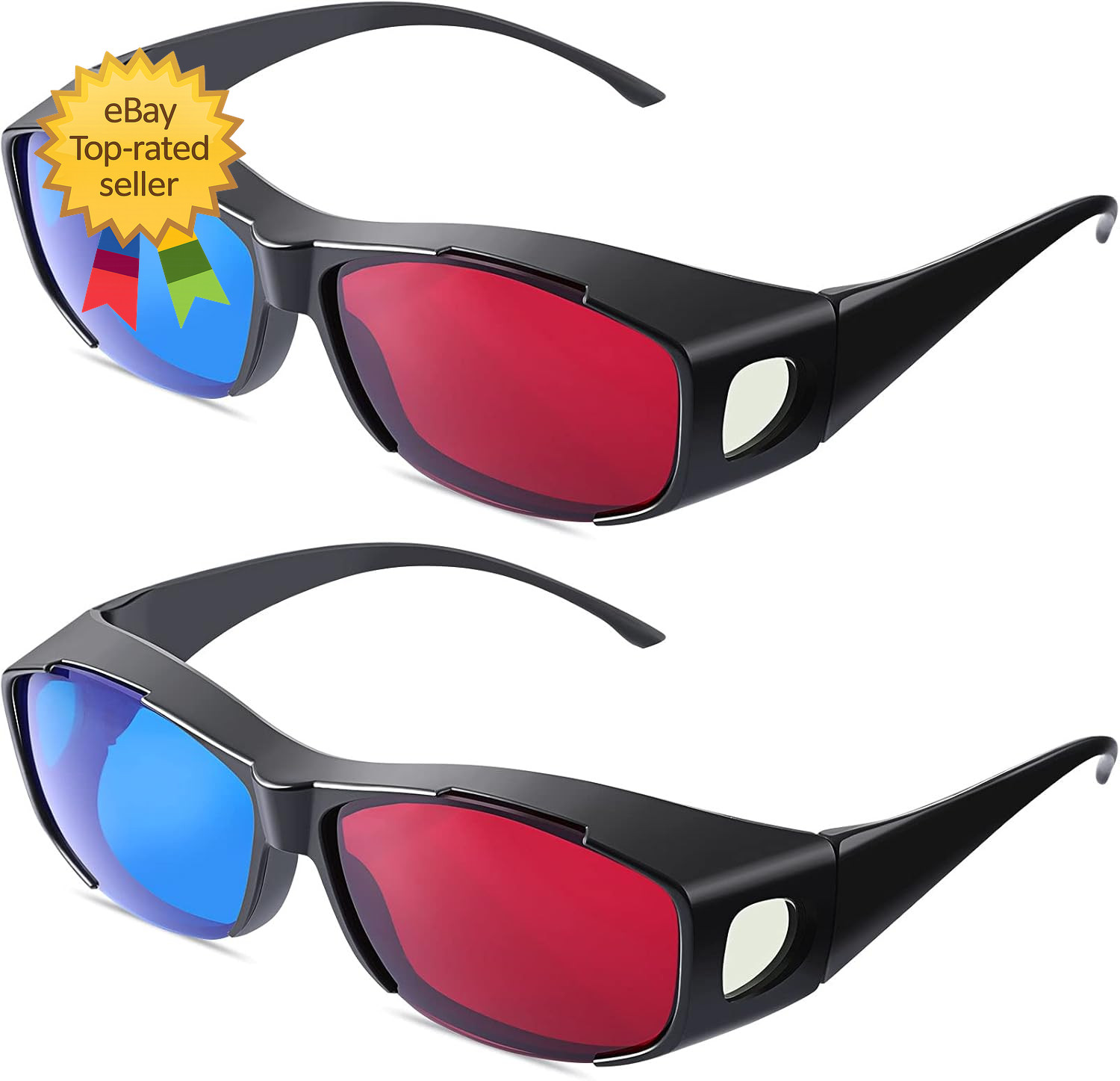 3D Movie Game Glasses Red Blue 3D Viewing Glasses for Movies Games  Black