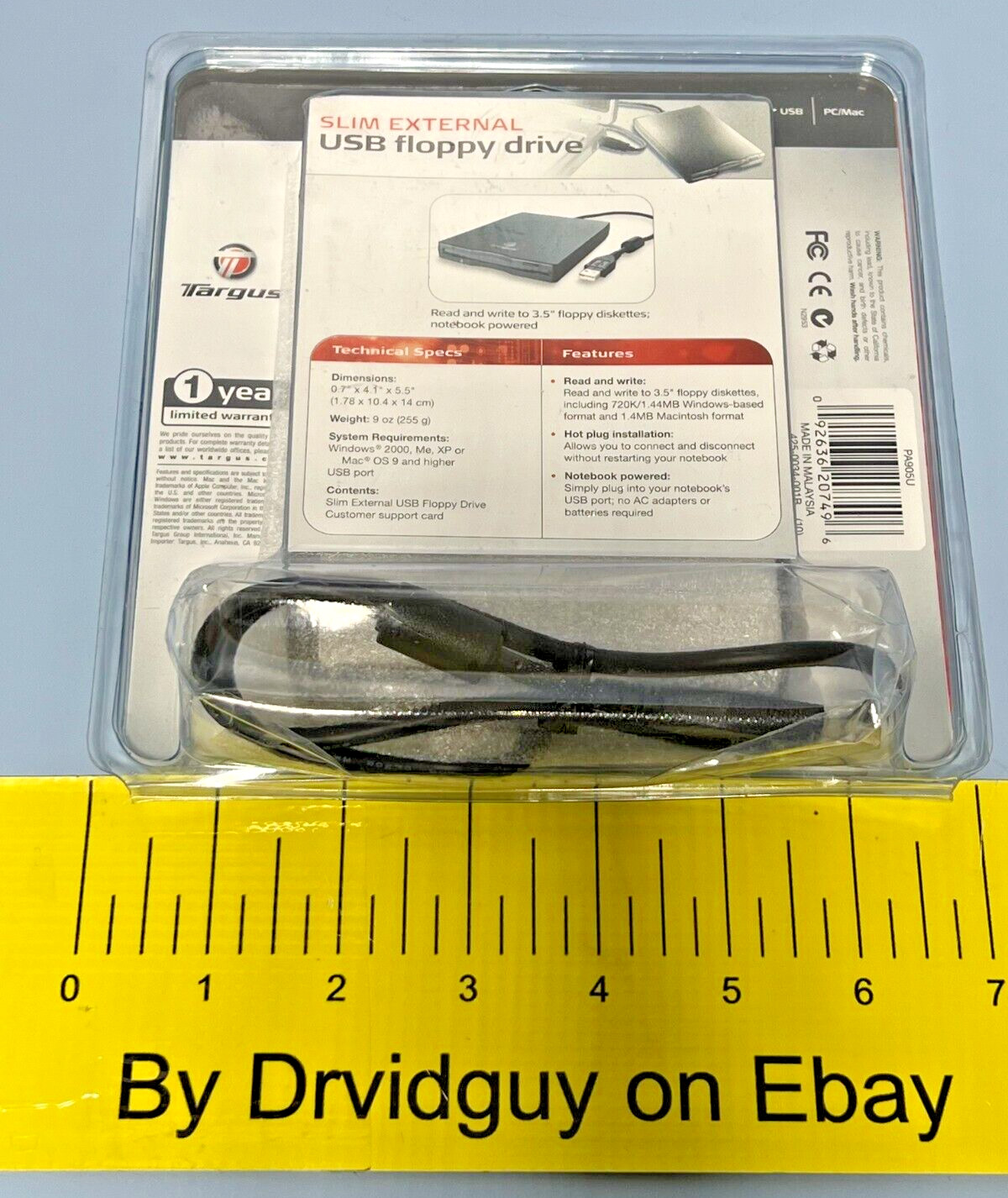Targus PA905U Slim External USB Floppy Drive