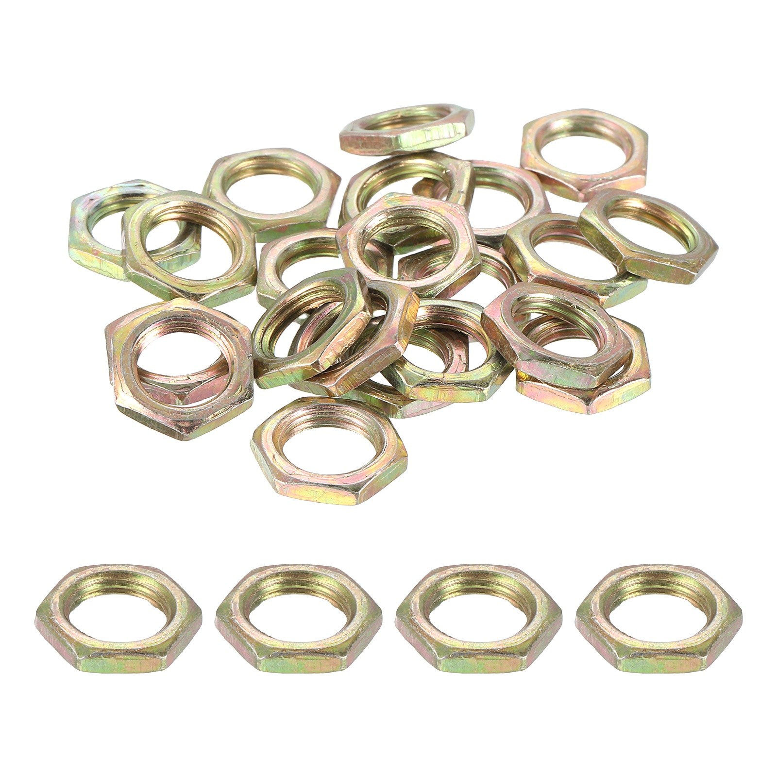 25Pcs M10x1x3mm Steel Hex Nuts, Nuts Fasteners, 14mm Width Color Zinc