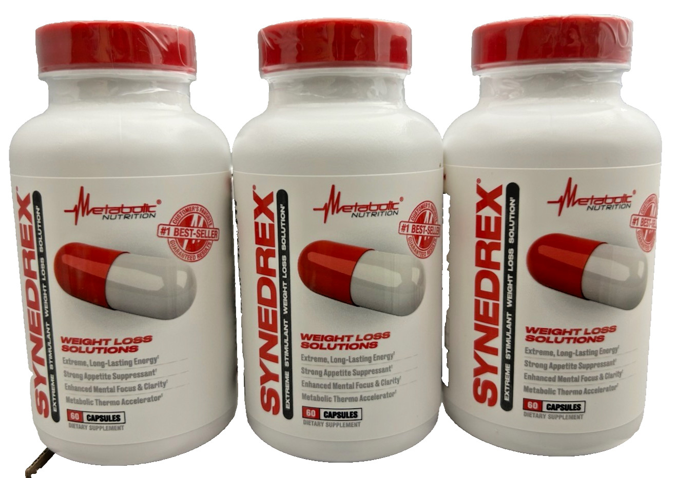 Thermogenic Weight Loss Fat Burner Synedrex 180 Caps 3x60 Free Shipping USA Fast
