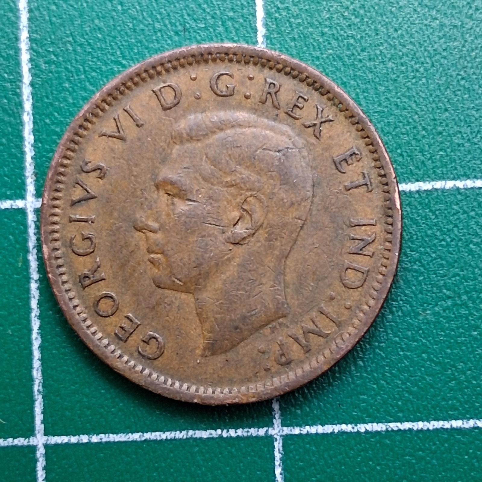 1945 Canada 1 Cent King George VI / Maple Leaf Bronze Coin