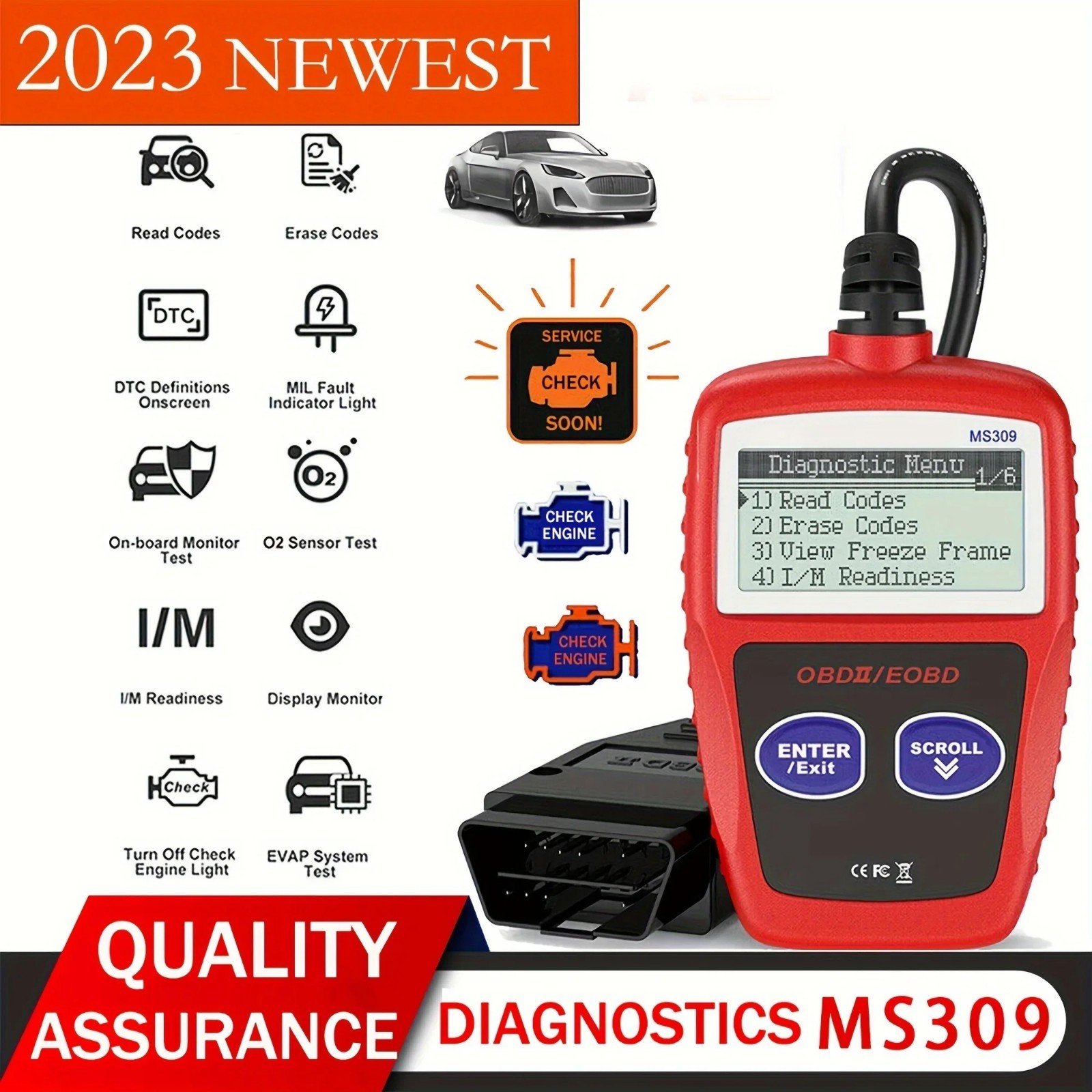 Car Fault Code Reader Engine Diagnostic Scanner Reset Tools OBD2 OBDII