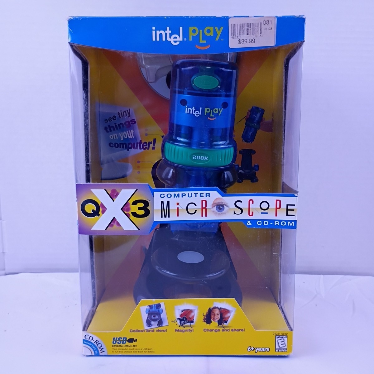 Intel Play QX3 Computer Microscope & CD-ROM Capture and Manipulate New in Box