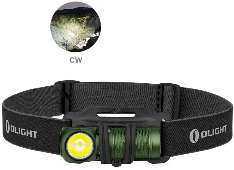 Olight Perun 2 Mini OD Green LED Rechargeable Headlamp, 1100 Lum, Cool White