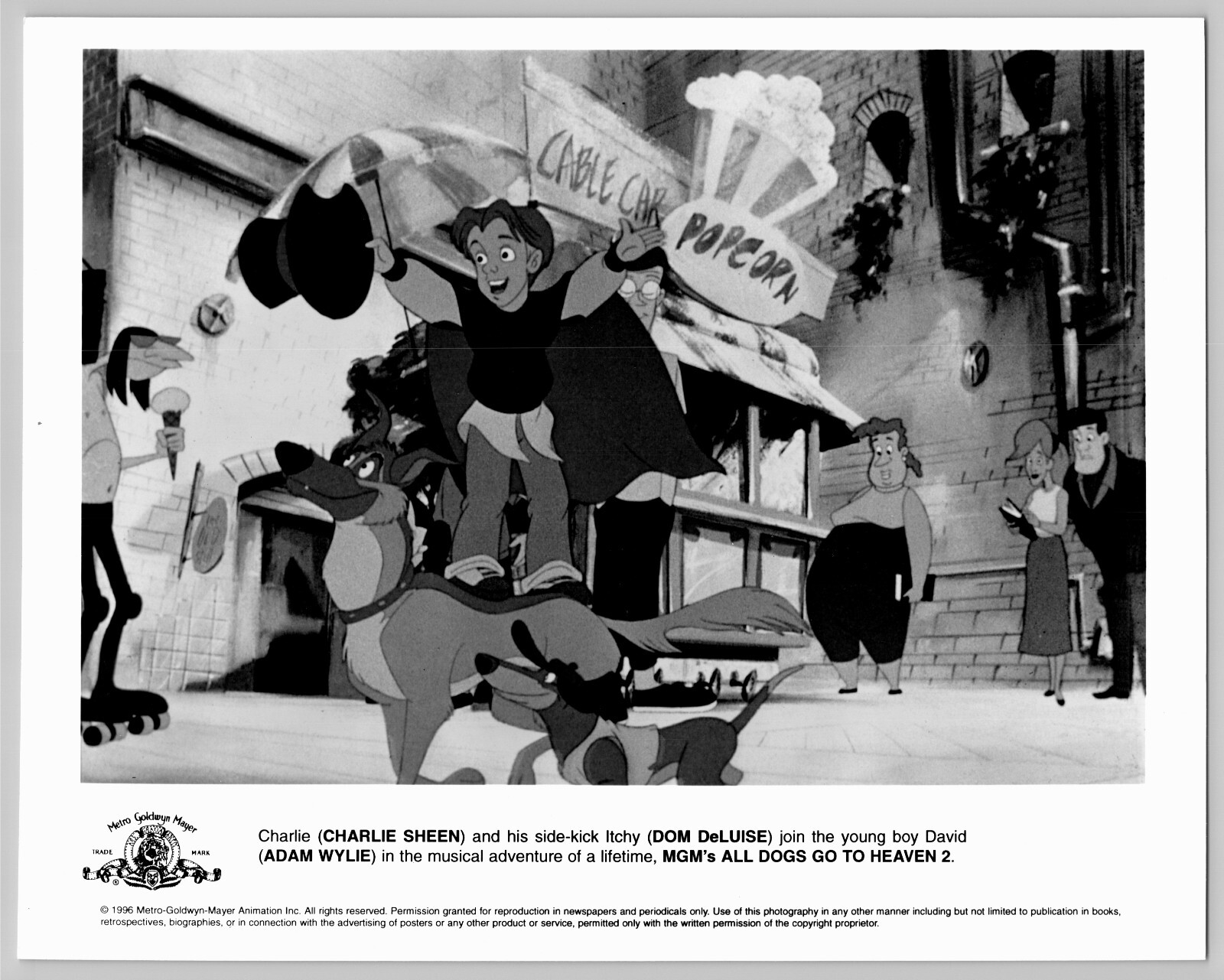 All Dogs Go To Heaven 2 1996 Movie Charlie Itchy 8x10 Animation Print Vintage