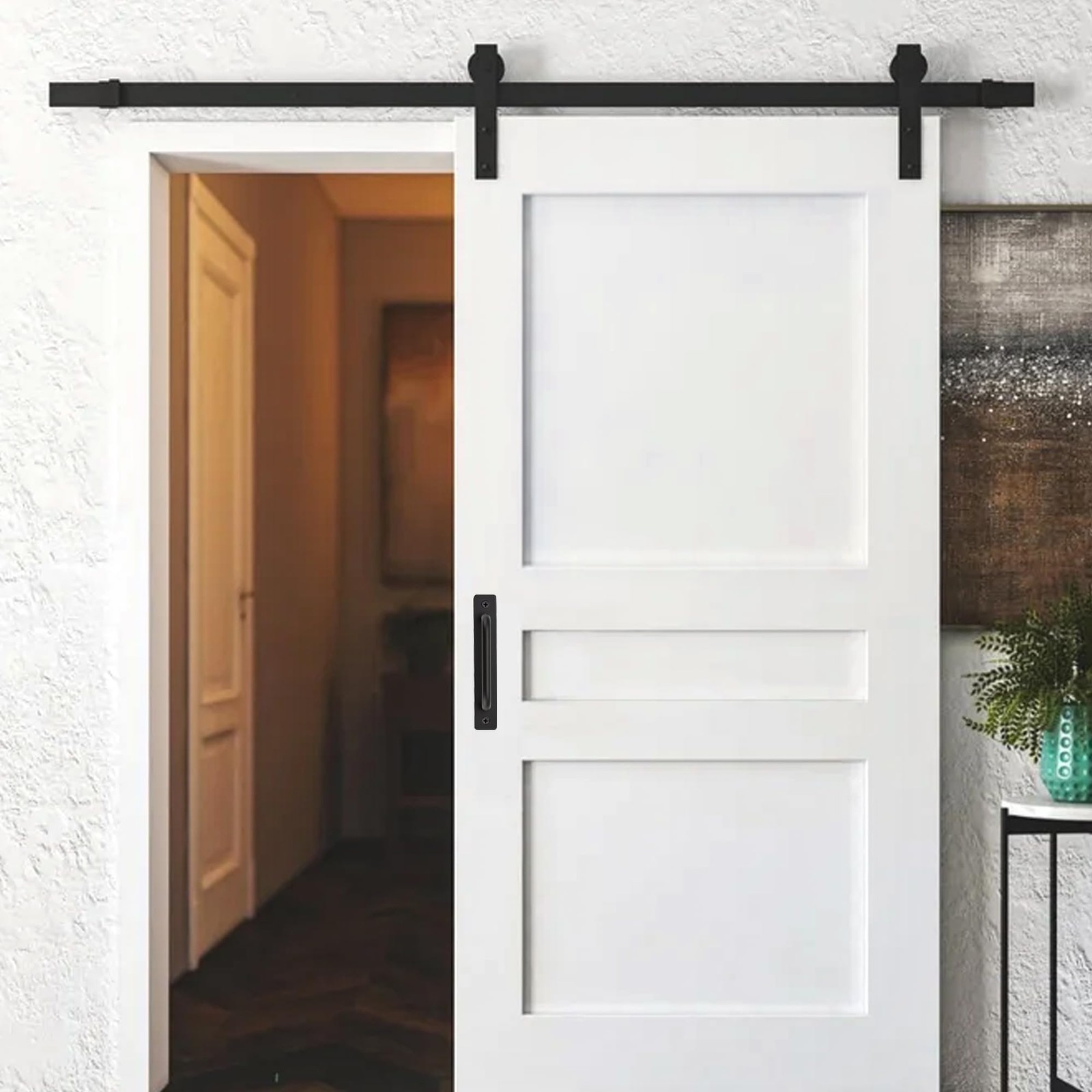 Ravinte Barn Door Handles 2 Pack Sliding Handle 5 In Hole Centers, Black
