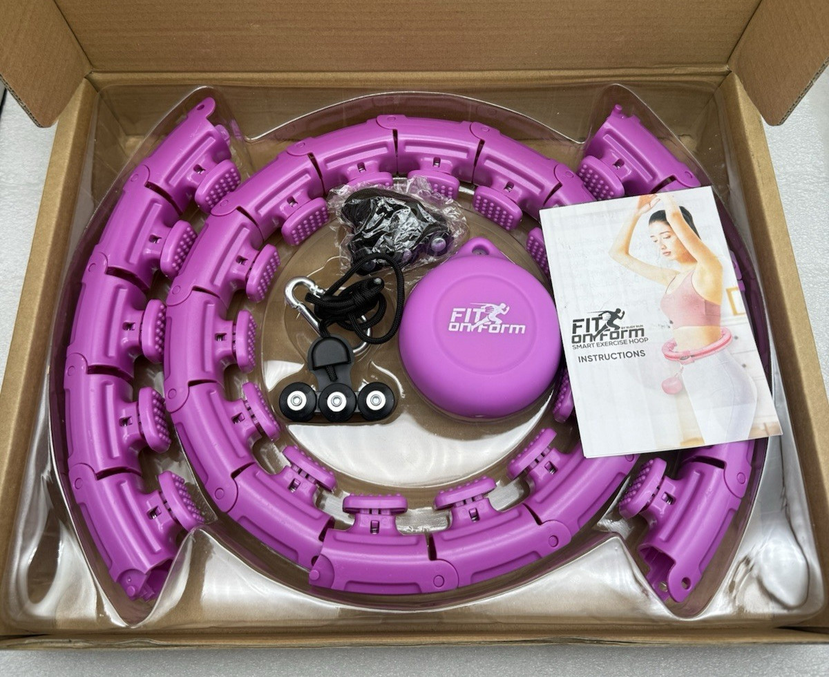 Fit On Form Smart Hula Hoop Purple Infinity Weighted Adult Weight loss 47" *read