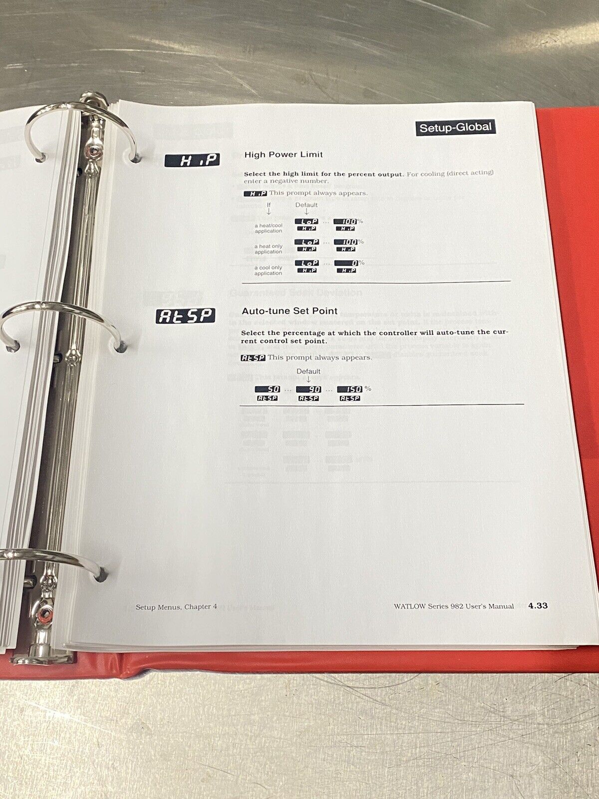 Watlow 982 DIN Microprocessor-based Ramping Controller - Users Guide / Manuals